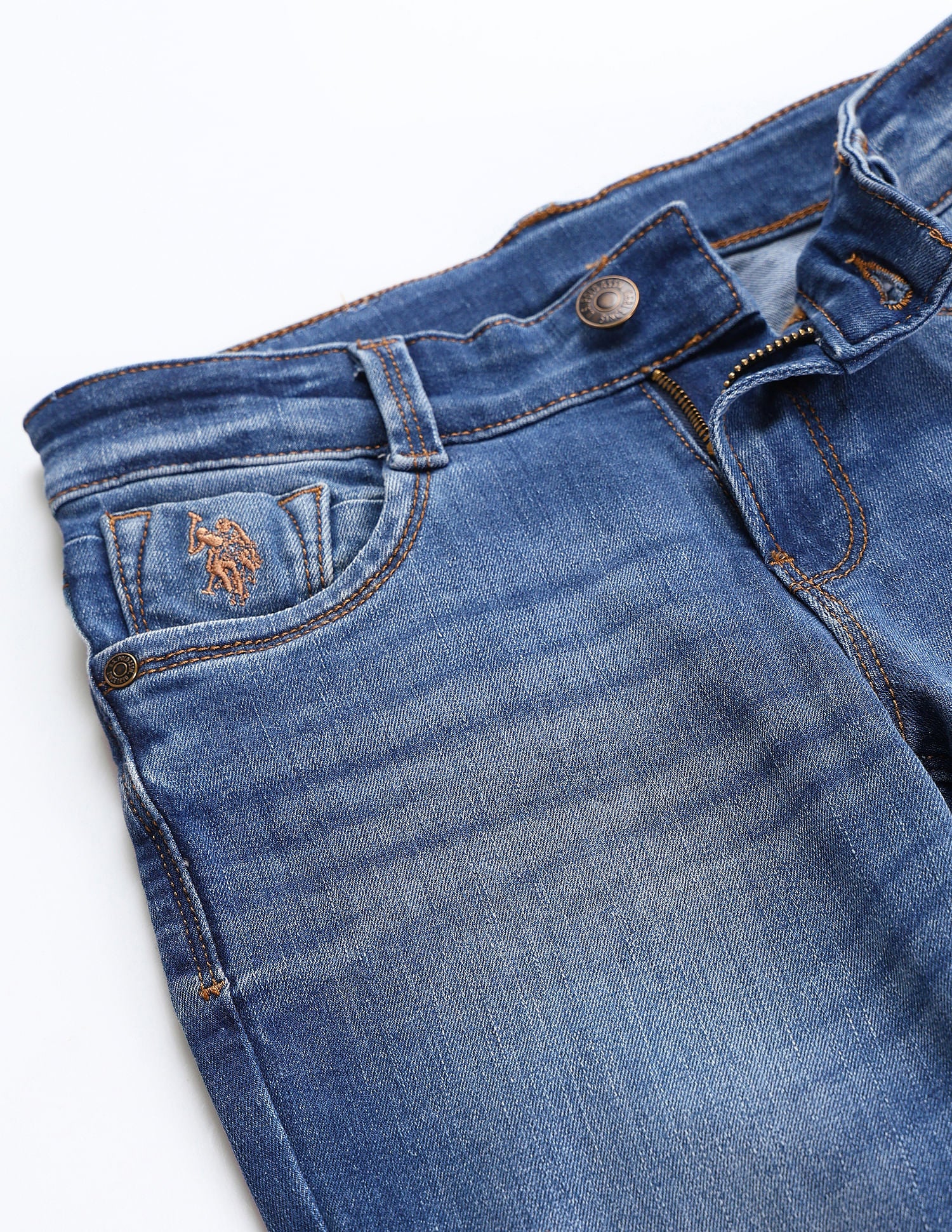 Boys Slim Fit Blue Jeans Light Blue - U.S. POLO ASSN. | Large