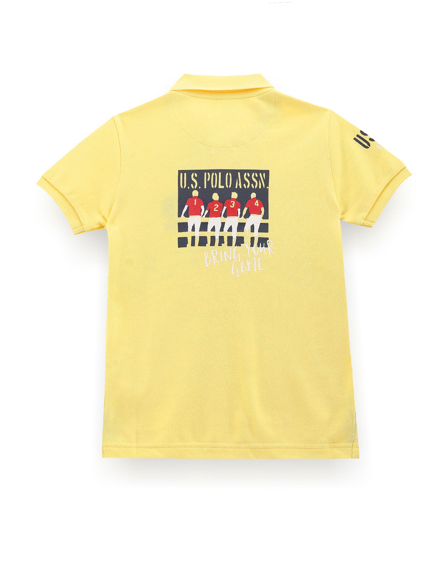 Boys Rear Graphic Cotton Polo Shirt Yellow - U.S. POLO ASSN. | Large
