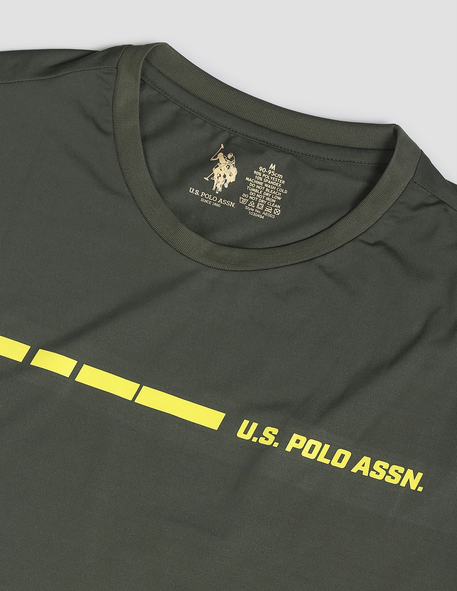 Small Brand Print AE001 Lounge T-Shirt - Pack Of 1 Olive - U.S. POLO ASSN. | Large