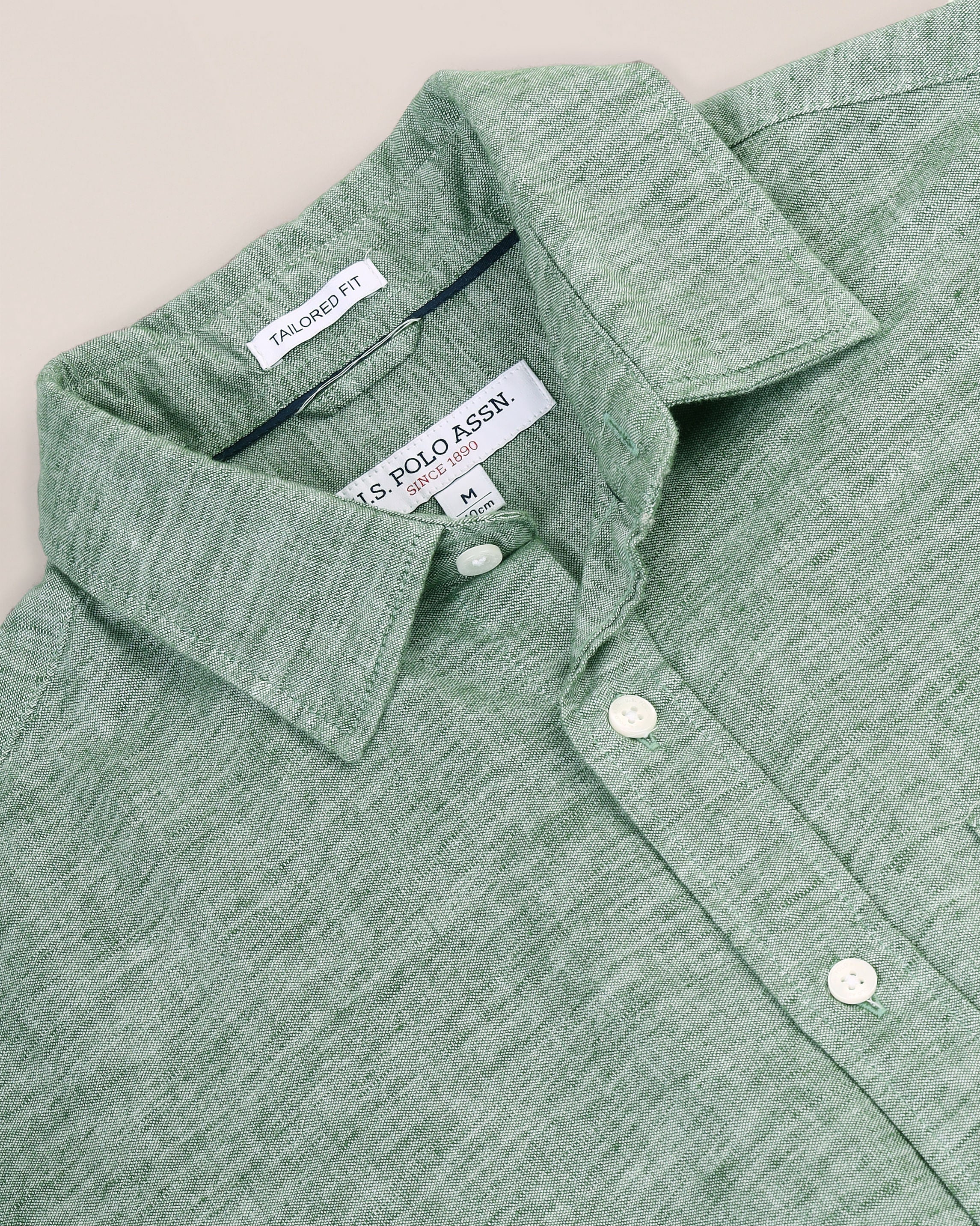 Heathered Dobby Shirt Green - U.S. POLO ASSN. | Large