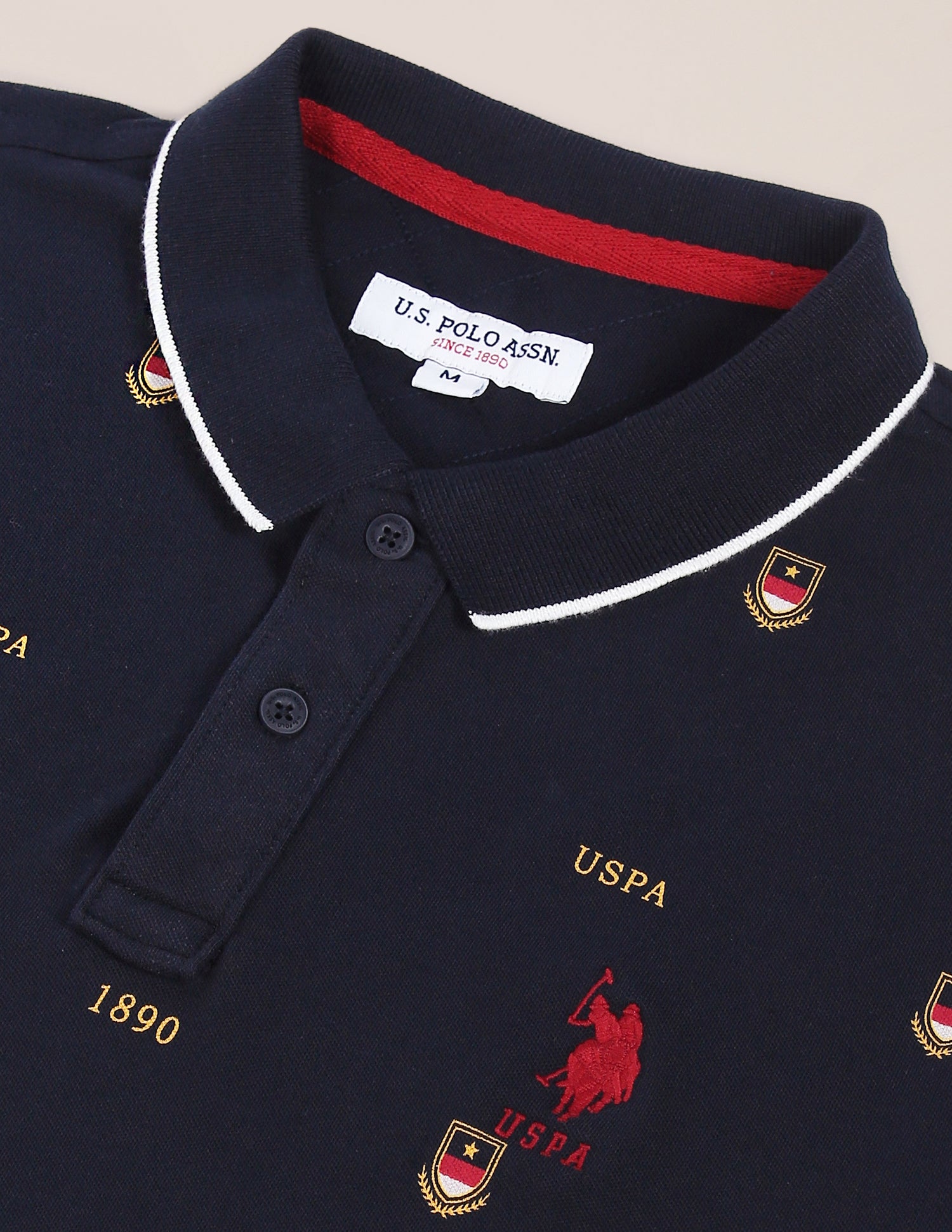 Crest Print Polo Shirt Navy - U.S. Polo Assn. India | Large