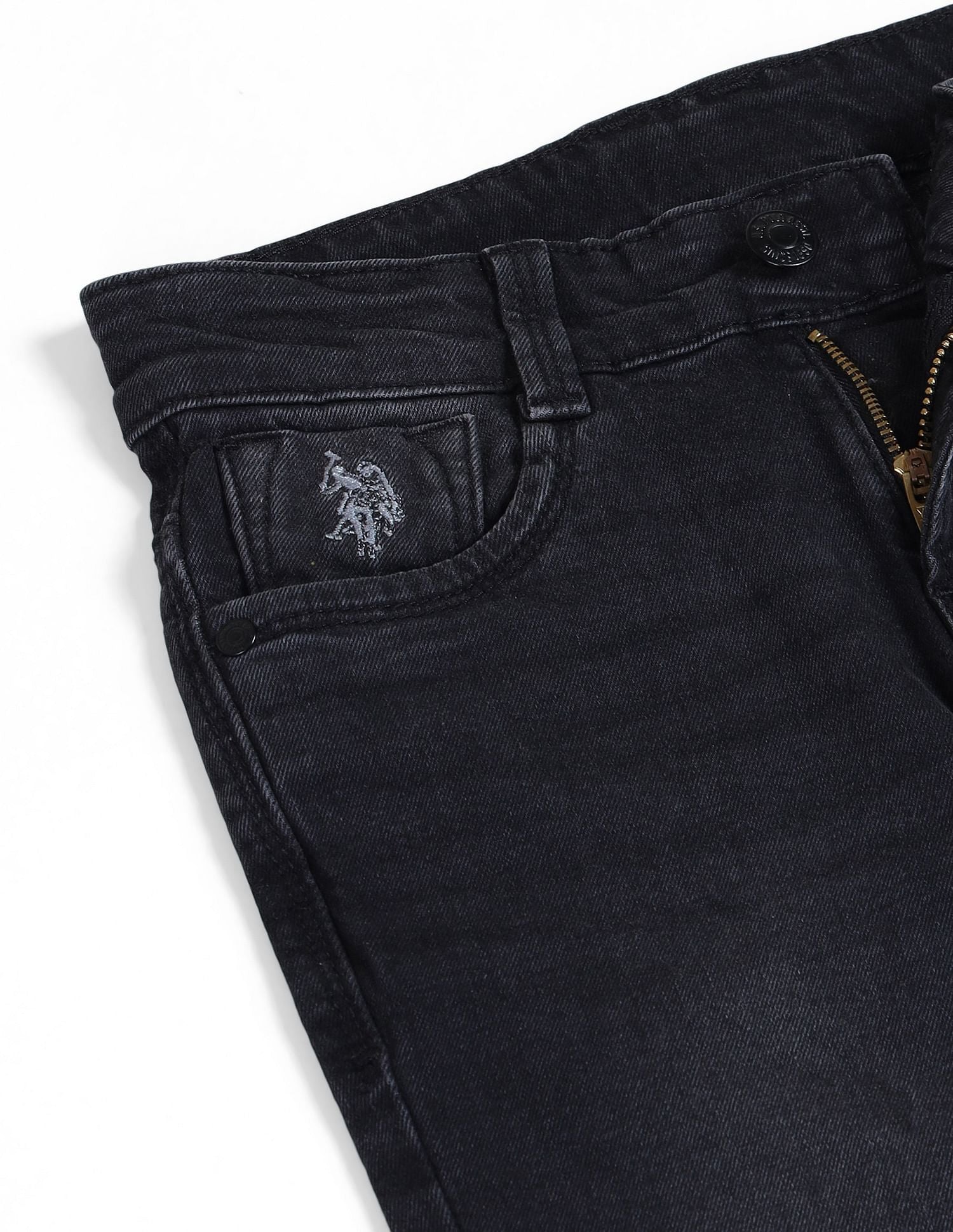 Slim Fit Stone Washed Jeans Black - U.S. POLO ASSN. | Large