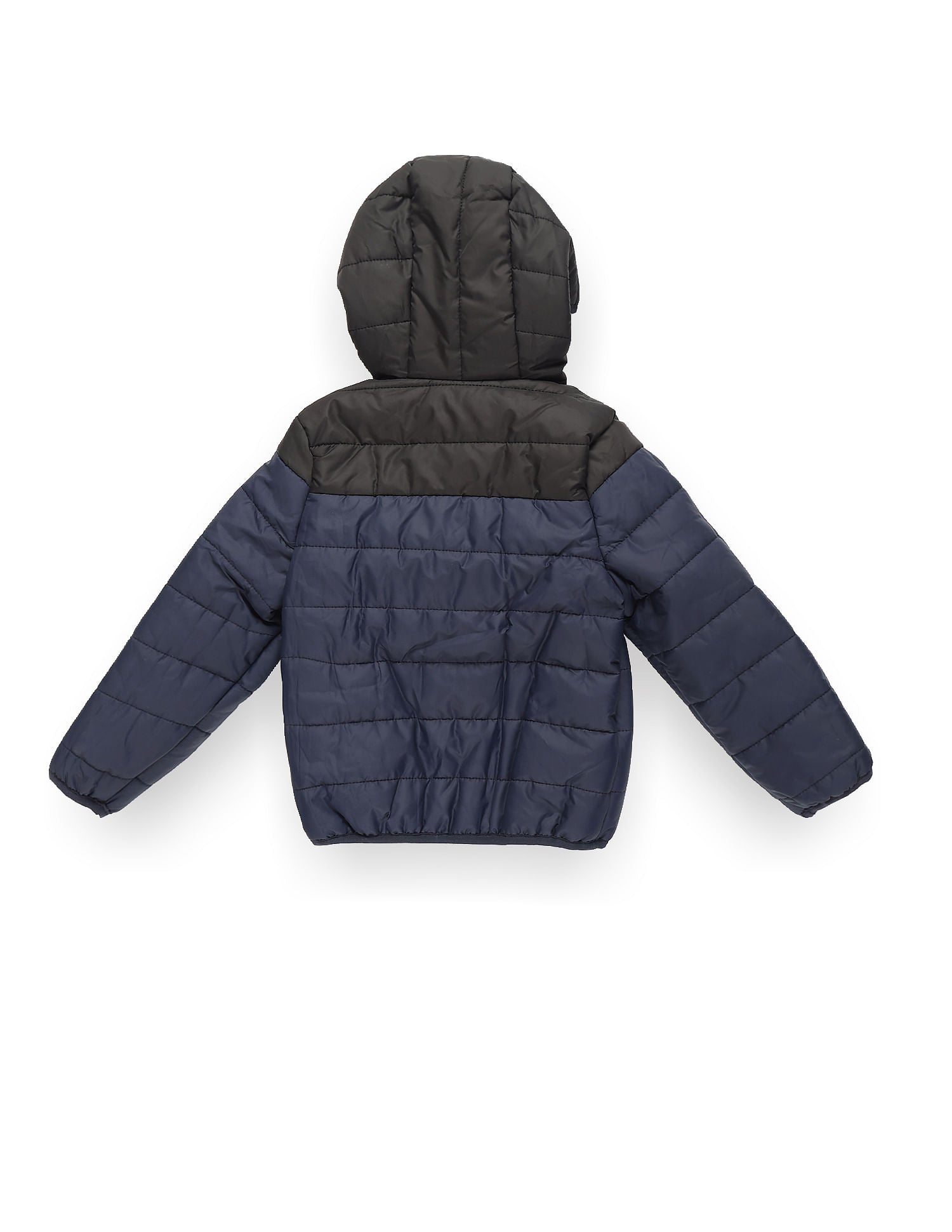 Boys Colour Block Hooded Puffer Jacket Navy - U.S. POLO ASSN. | Large