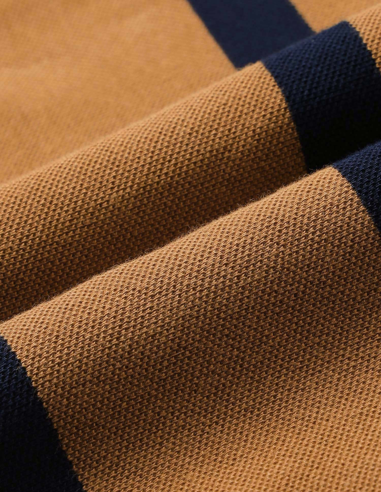 Vertical Striped Pure Cotton Polo Shirt Brown - U.S. Polo Assn. India | Large