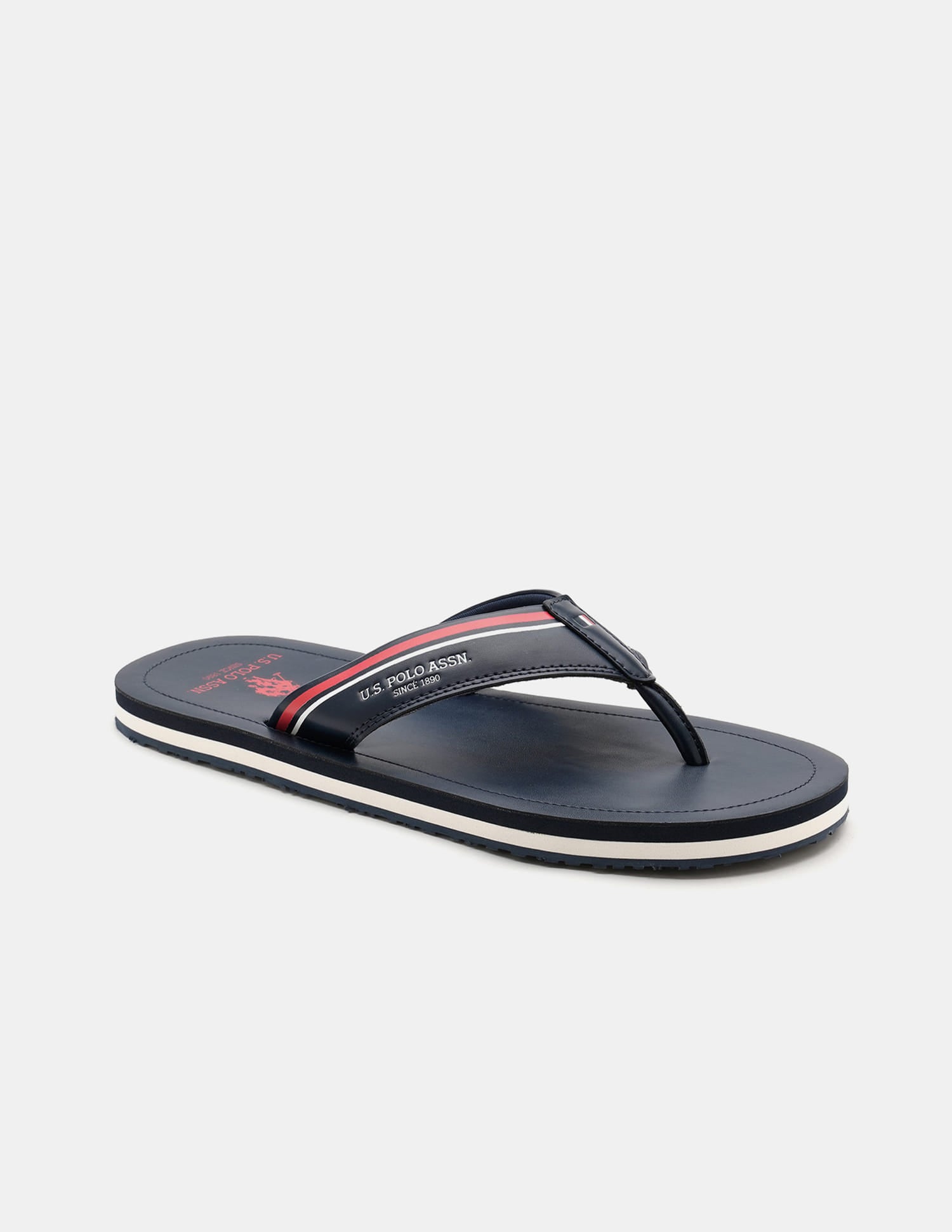Men Nesta Striped Flip Flops Navy - U.S. Polo Assn. India | Large