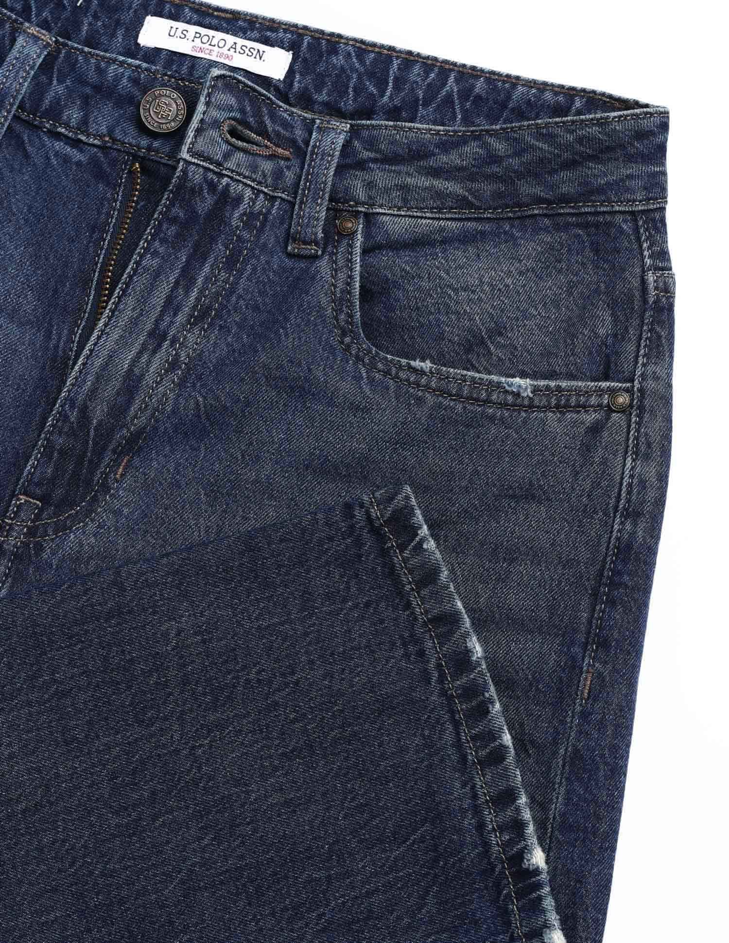 High Rise Straight Fit Jeans Dark Blue Tint - U.S. Polo Assn. India | Large