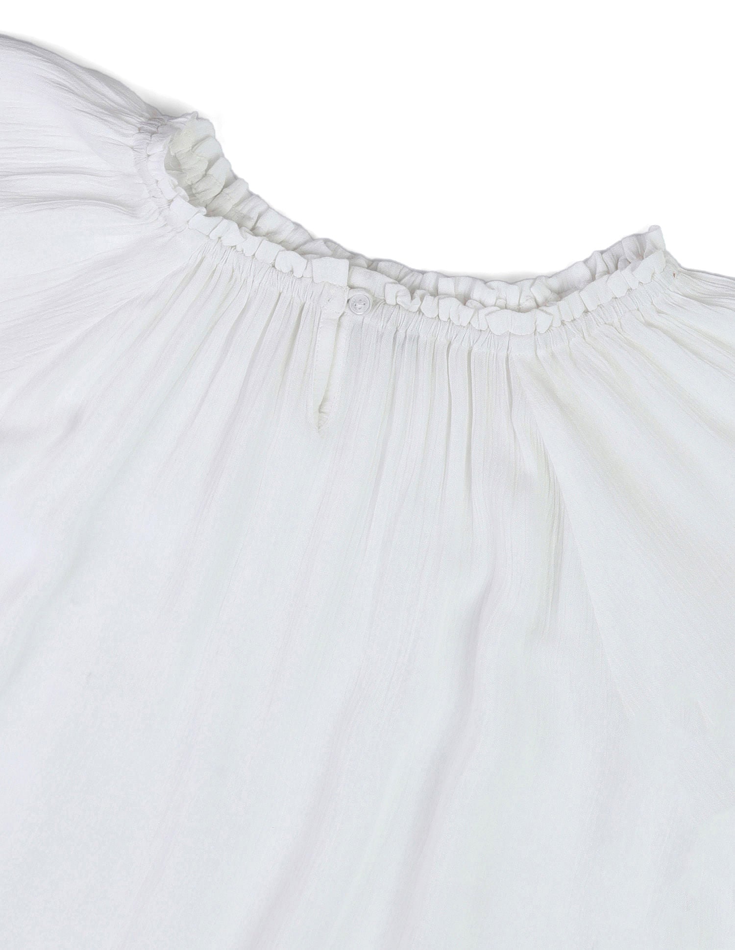 Crinkle Viscose Embroidered Top White - U.S. POLO ASSN. | Large