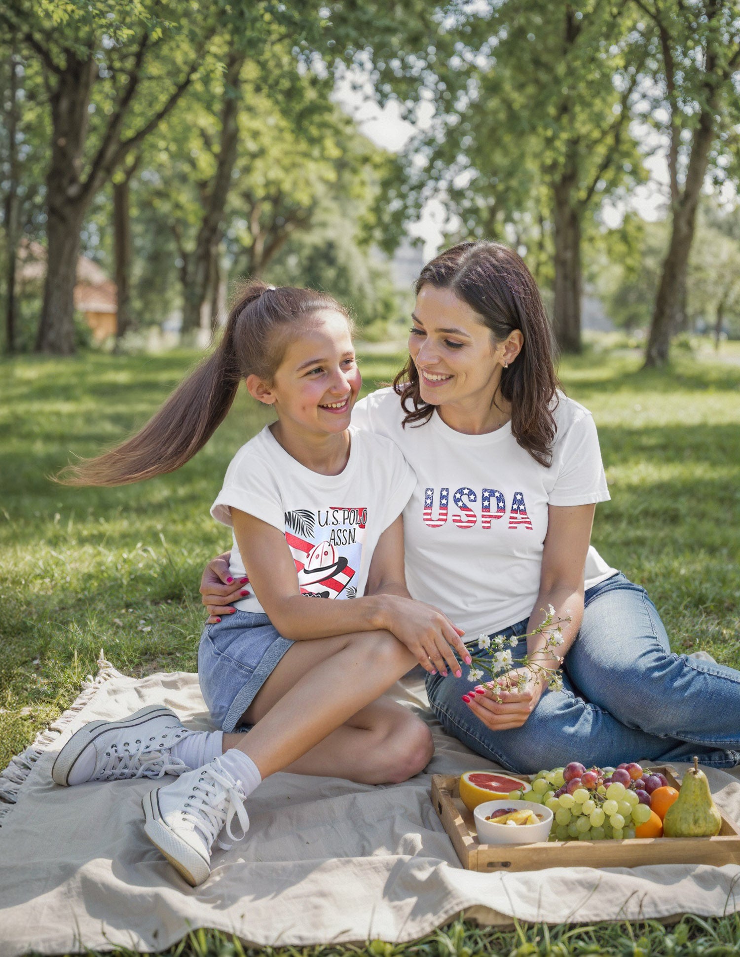 Girls Resort Graphic Cotton T-Shirt White - U.S. POLO ASSN. | Large