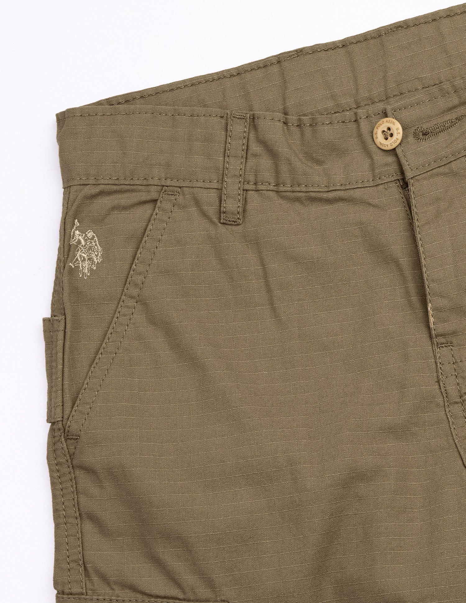 Mid Rise Relaxed Fit Cargos Khaki - U.S. Polo Assn. India | Large