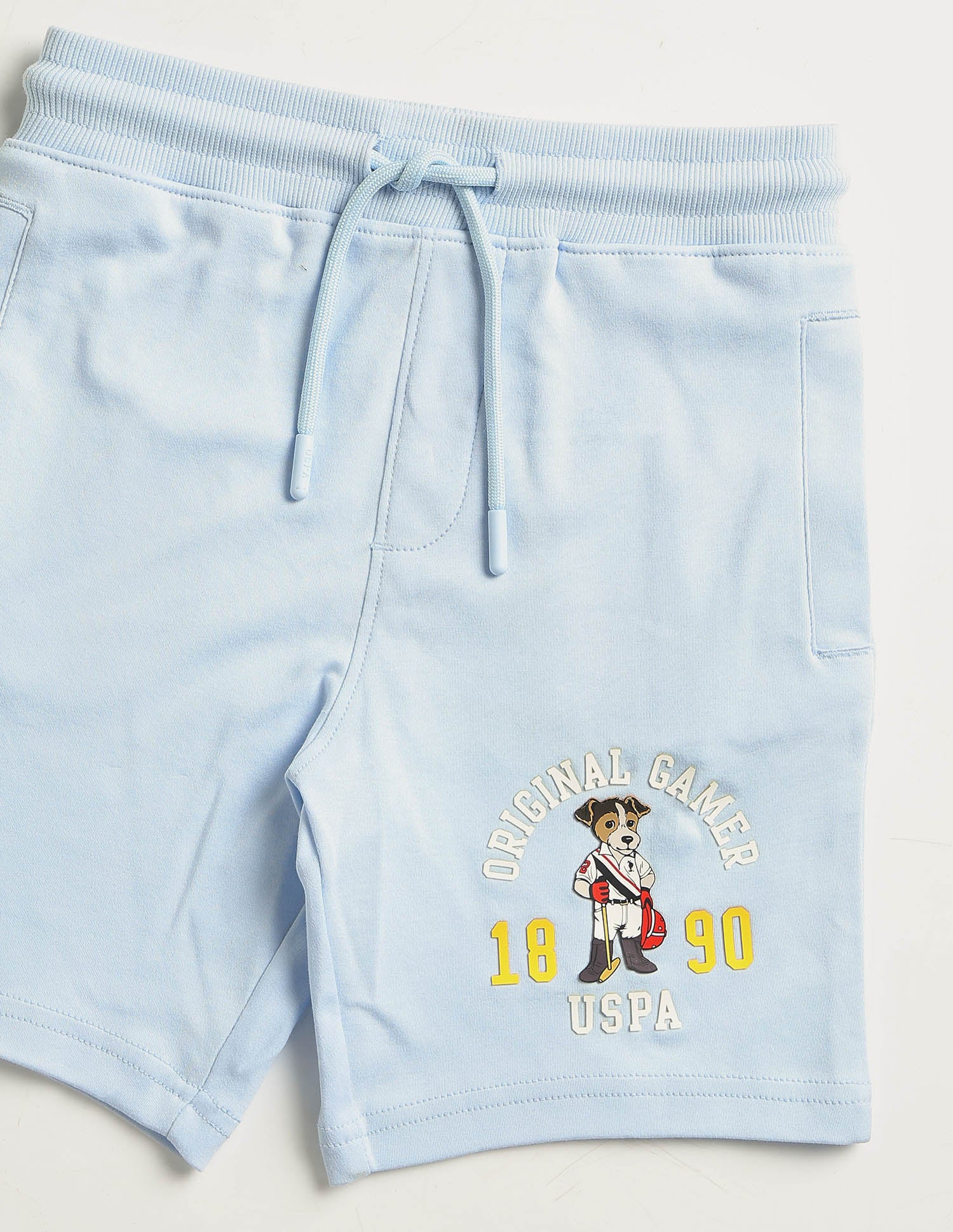 Graphic Brand Printed Regular Fit Shorts Light Blue - U.S. Polo Assn. India | Large