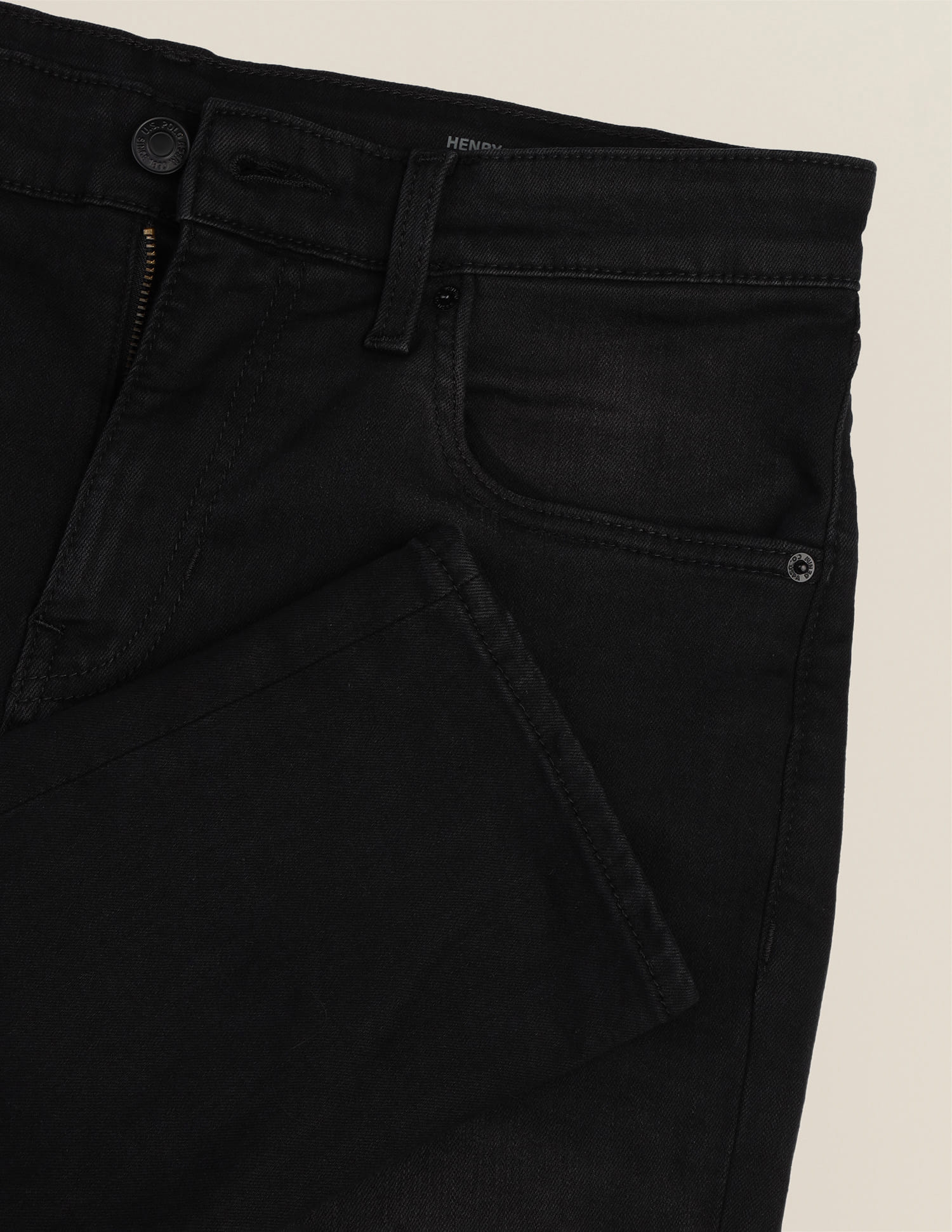 Henry Tapered Fit Black Jeans Black - U.S. Polo Assn. India | Large