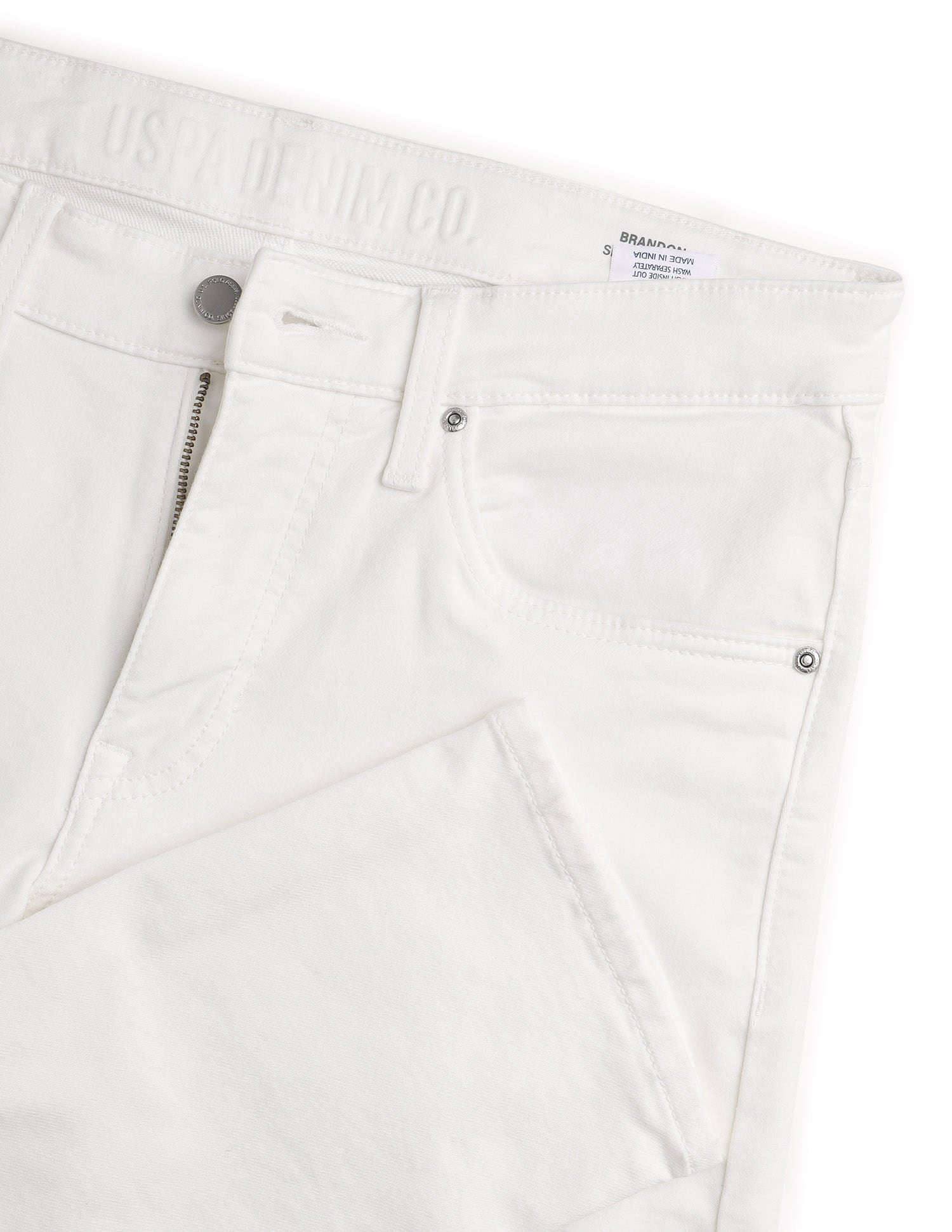 Brandon Slim Tapered Fit White Jeans White - U.S. Polo Assn. India | Large
