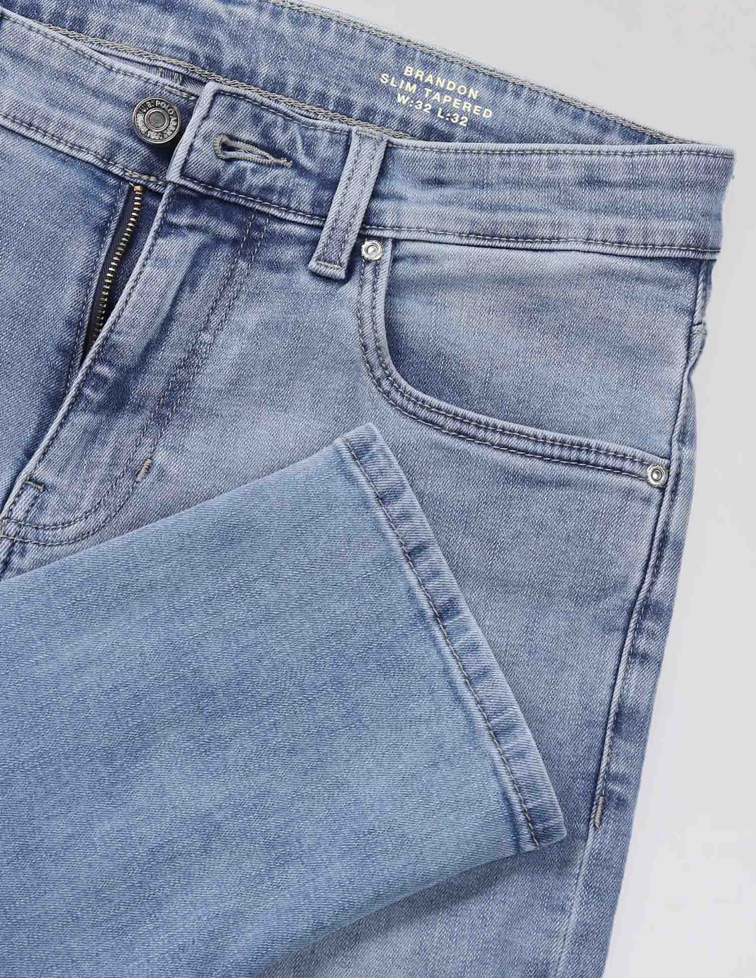 Brandon Slim Tapered Fit Vintage Jeans Light Wash - U.S. Polo Assn. India | Large