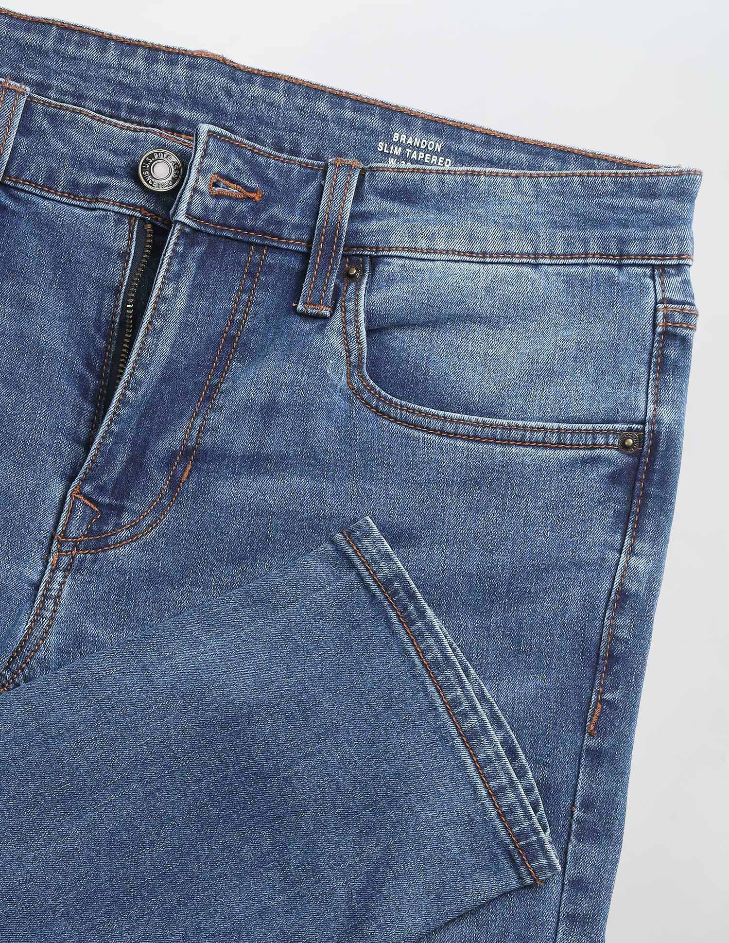 Brandon Slim-Tapered Fit Blue Jeans Indigo - U.S. Polo Assn. India | Large
