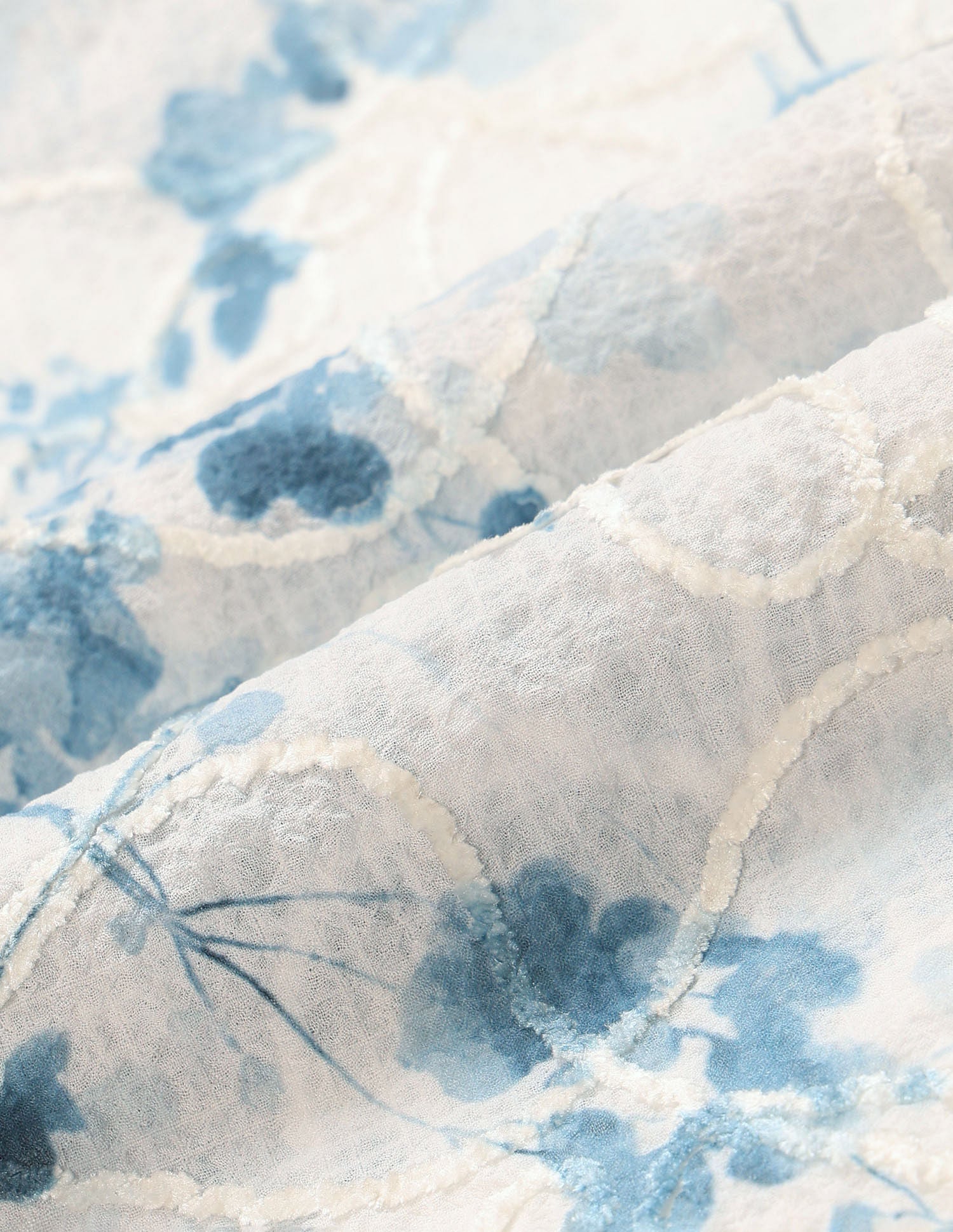 Floral Textured Top Blue - U.S. POLO ASSN. | Large