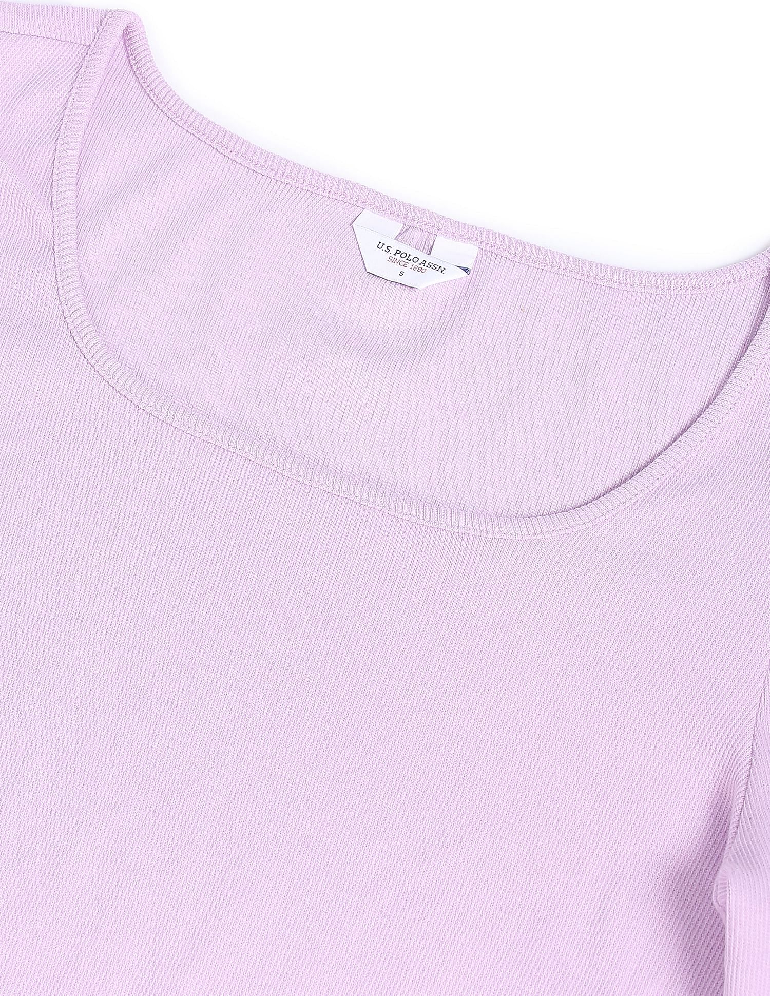 Square Neck Solid Knit Top Lavender - U.S. Polo Assn. India | Large