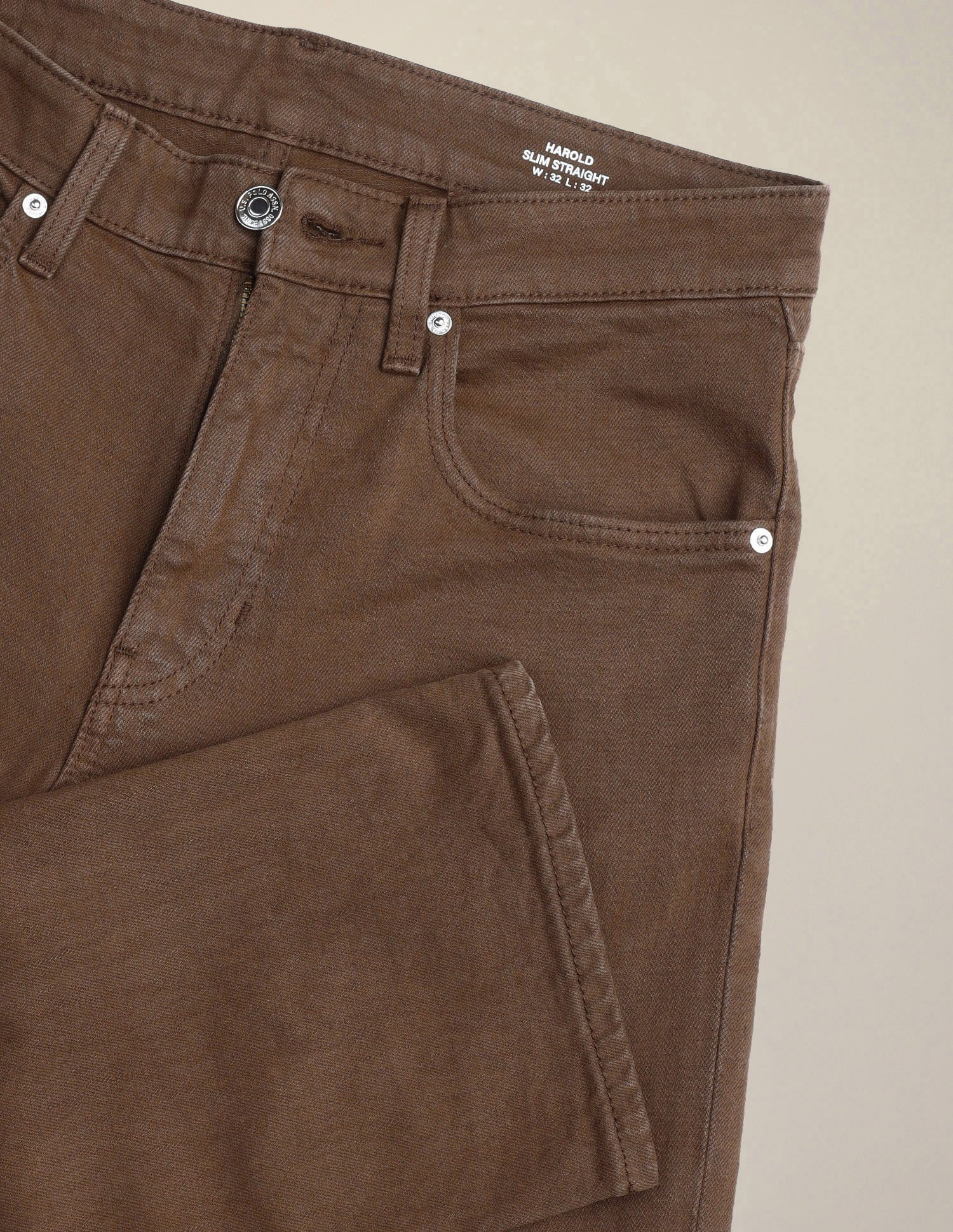 Harold Slim Straight Fit Brown Jeans Khaki - U.S. Polo Assn. India | Large