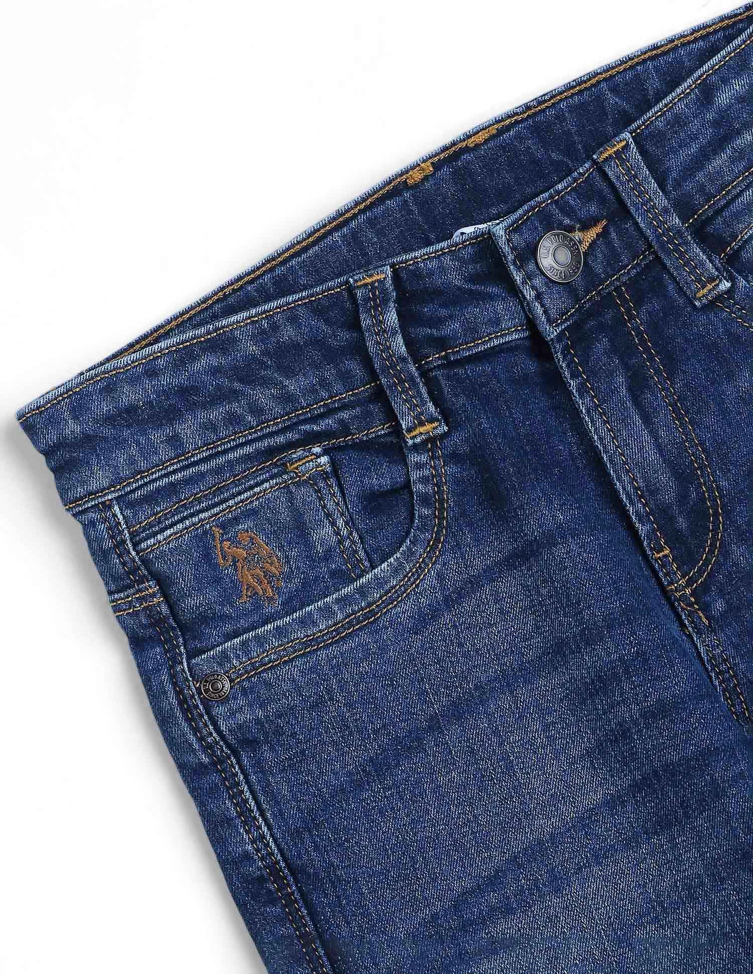 Boys Blue Slim Fit Stone Wash Jeans Blue - U.S. POLO ASSN. | Large