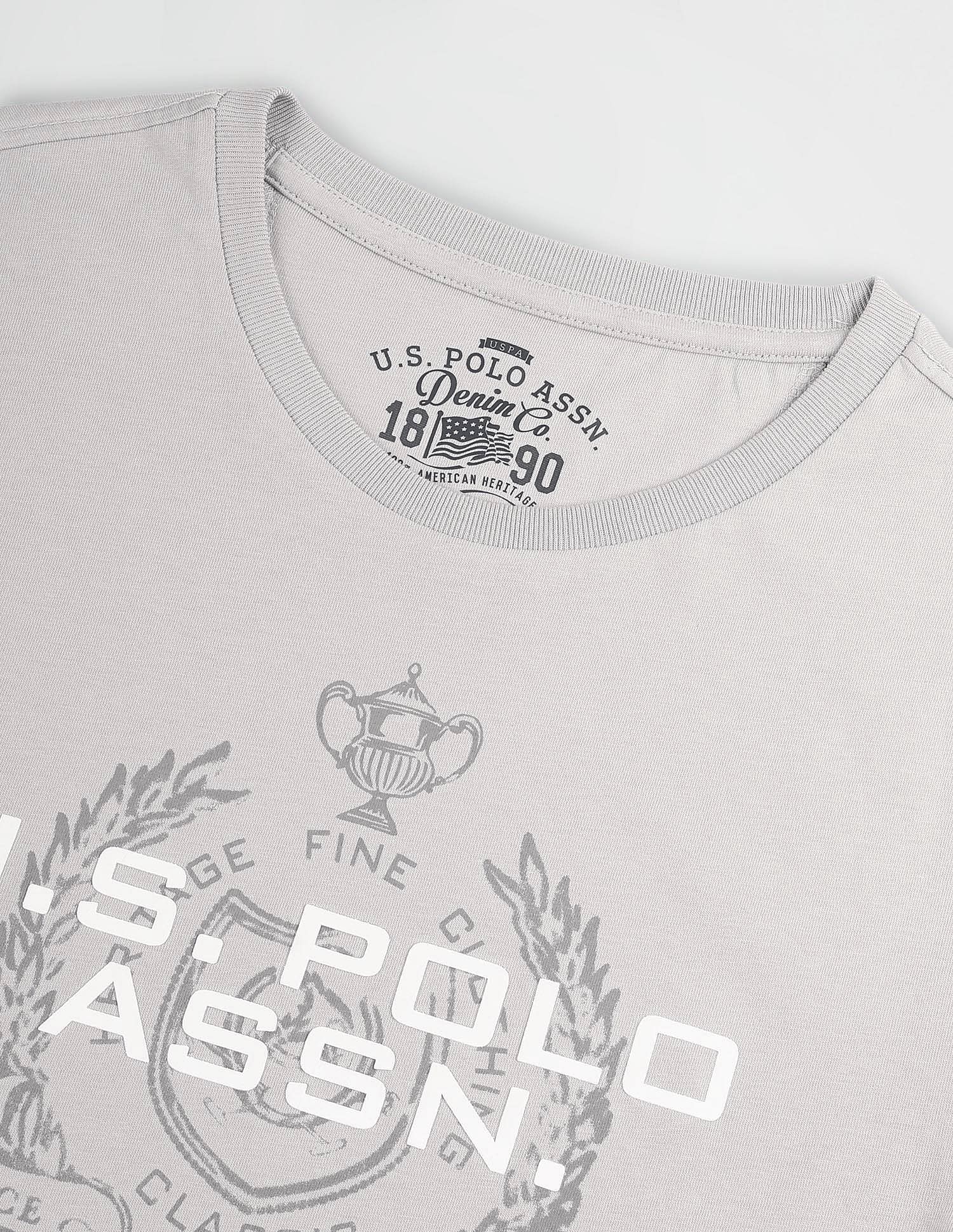 Muscle Fit Brand Print T-Shirt Grey - U.S. POLO ASSN. | Large