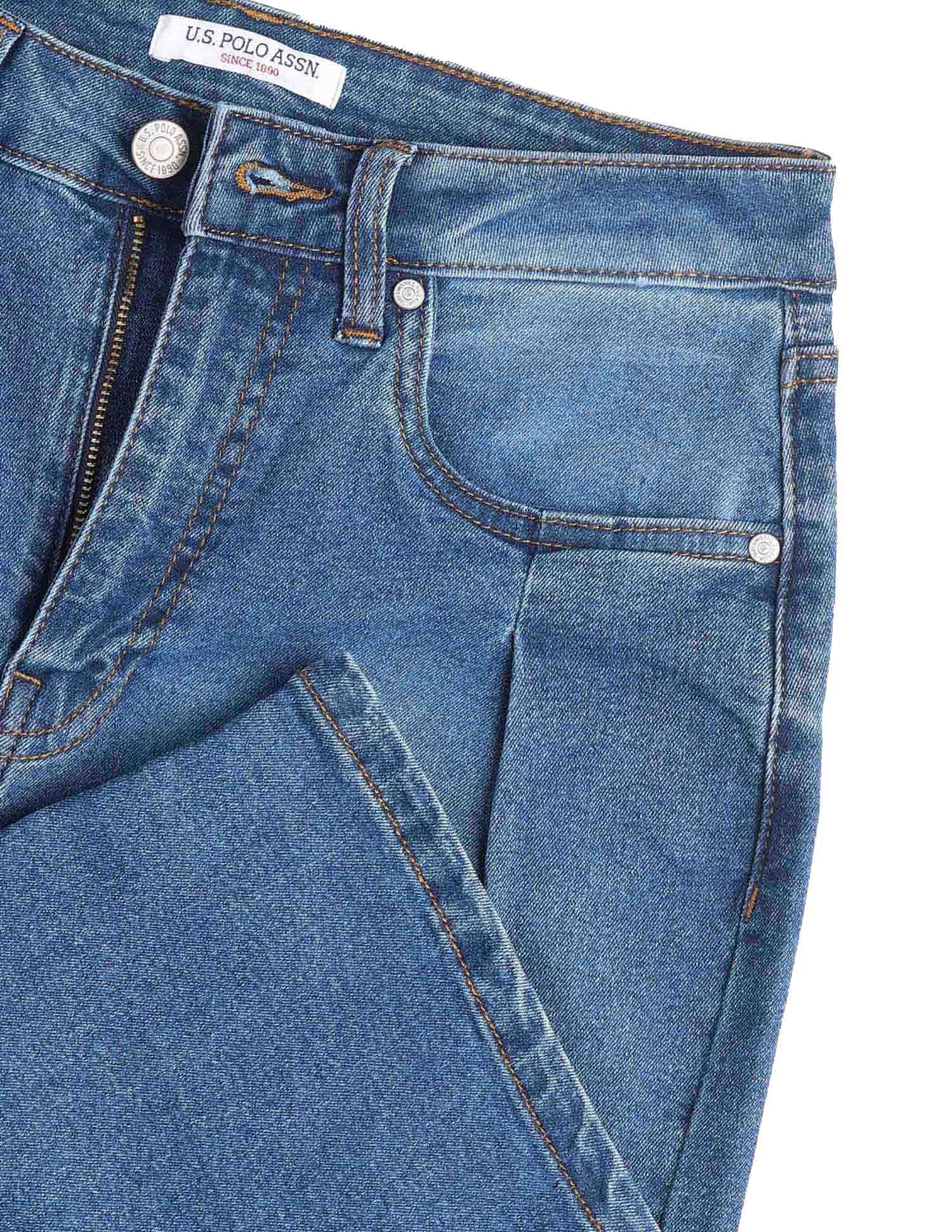 High Rise Wide Leg Fit Jeans Blue - U.S. POLO ASSN. | Large