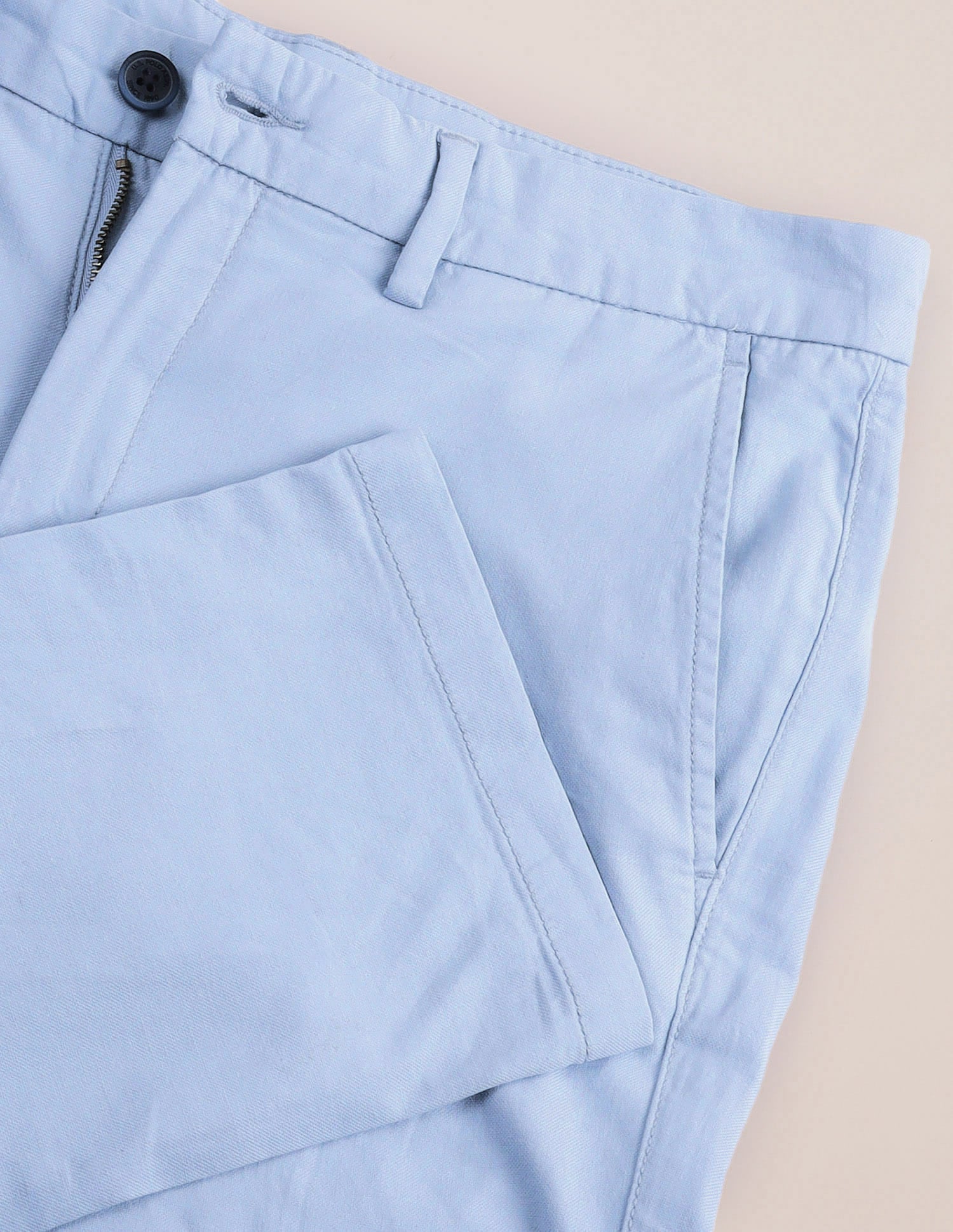 Slim Straight Fit Dobby Trousers Light Blue - U.S. Polo Assn. India | Large