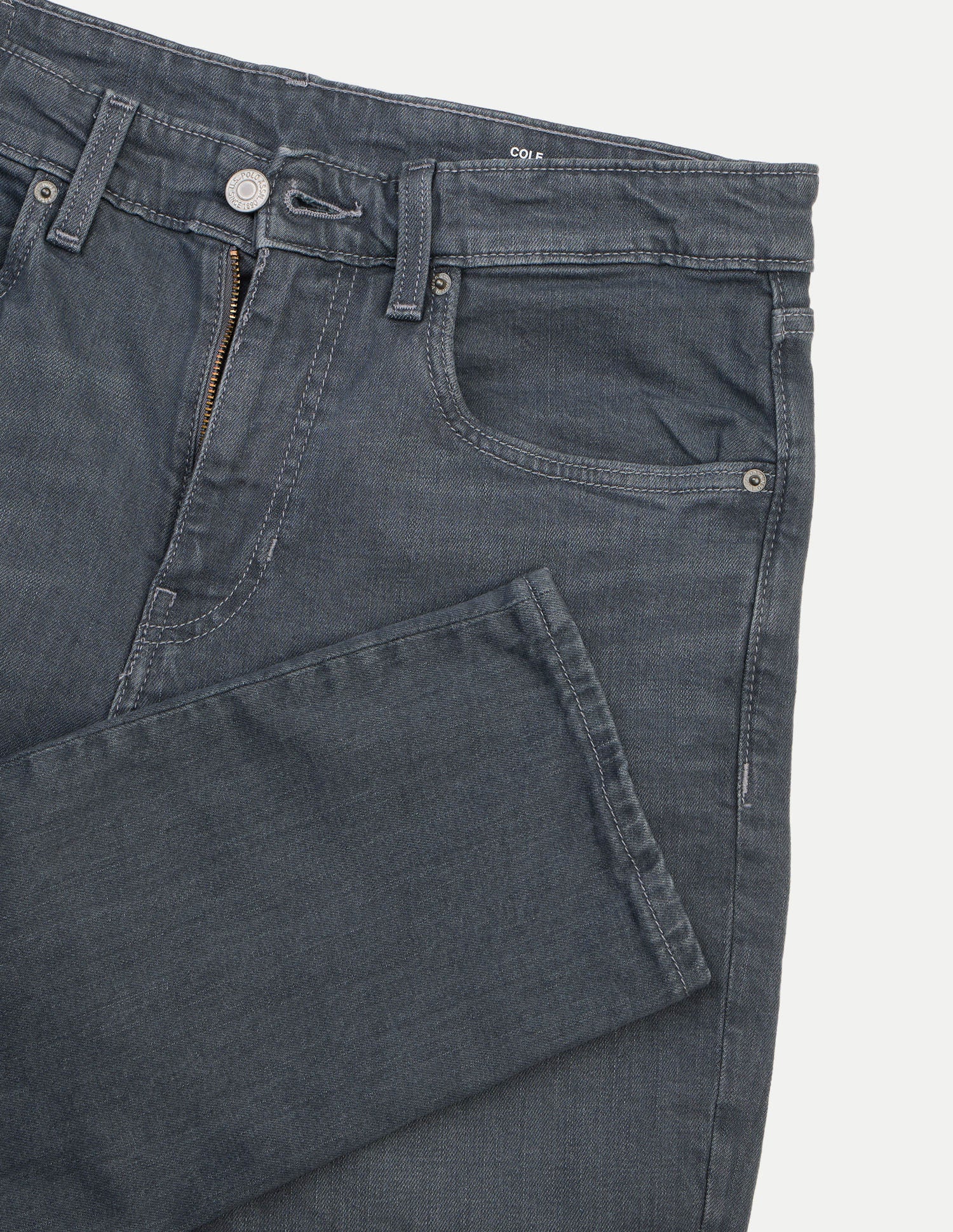 Cole Comfort Cropped Fit Grey Jeans Washed Grey - U.S. Polo Assn. India | Large
