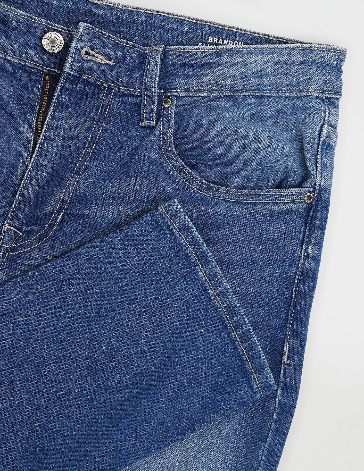 Brandon Slim Tapered Blue Jeans Blue - U.S. POLO ASSN. | Large