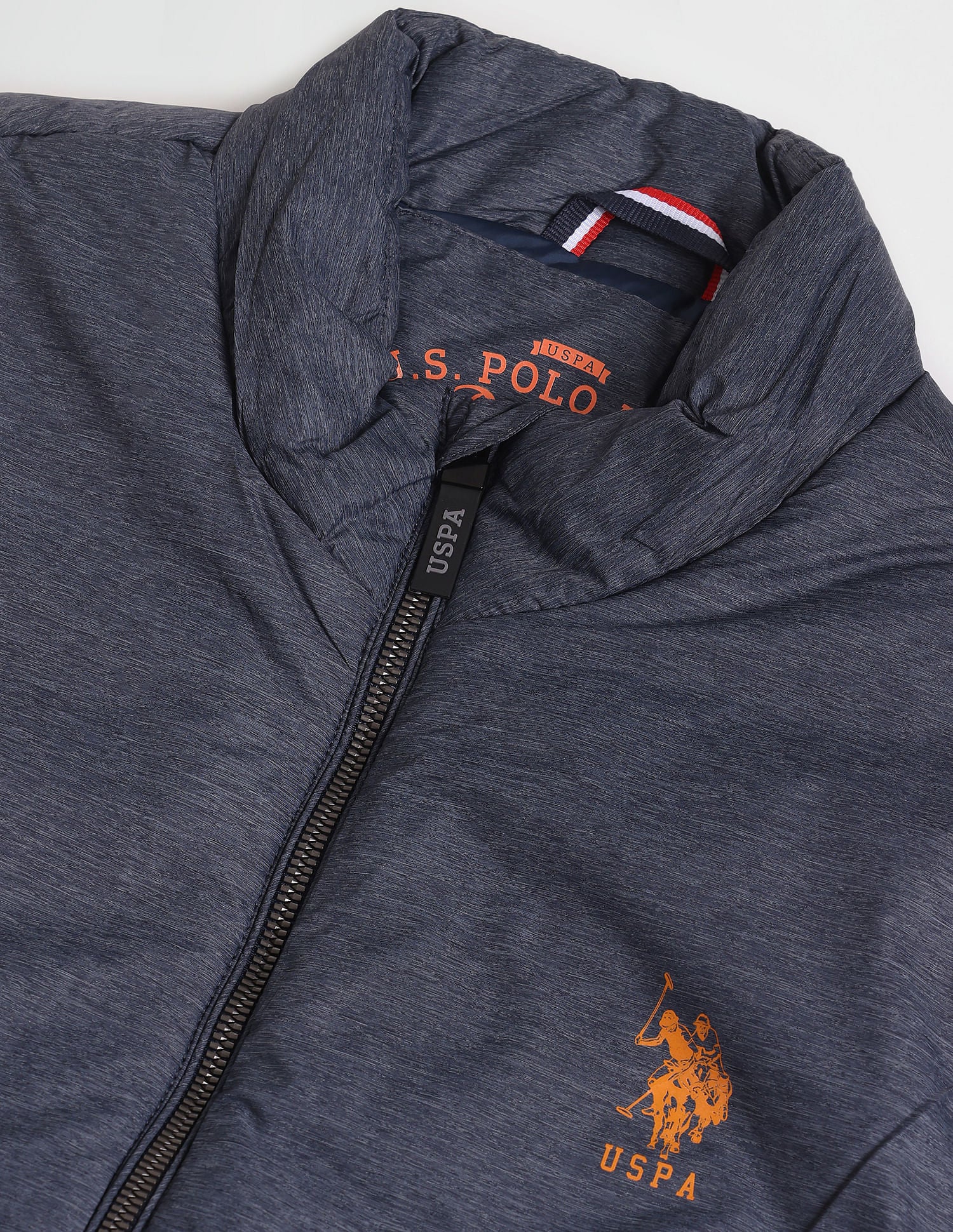 High Neck Sleeveless Solid Padded Jacket Indigo - U.S. POLO ASSN. | Large