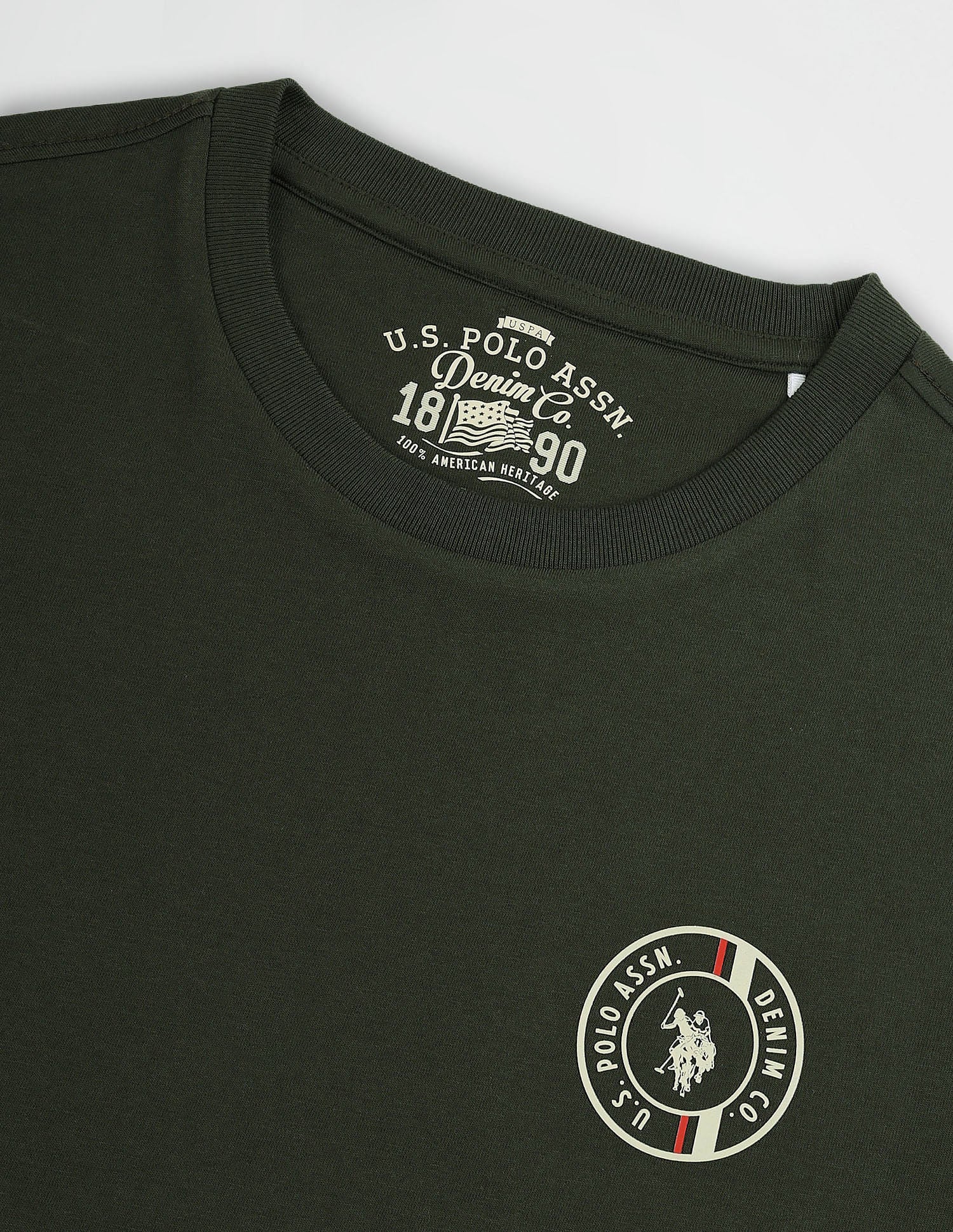 Muscle Fit Cotton T-Shirt Olive - U.S. POLO ASSN. | Large