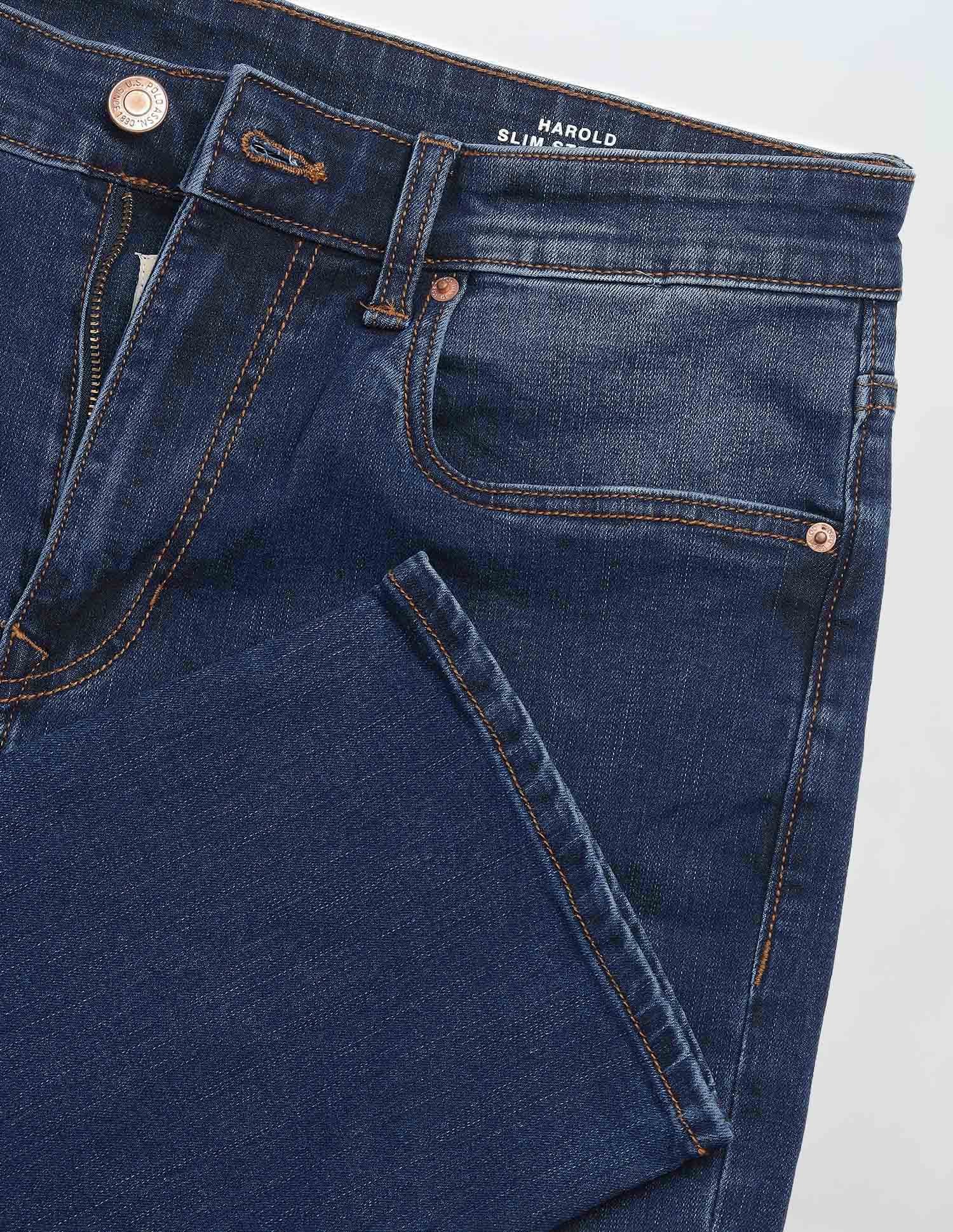 Harold Slim Straight Fit Blue Jeans Indigo - U.S. POLO ASSN. | Large