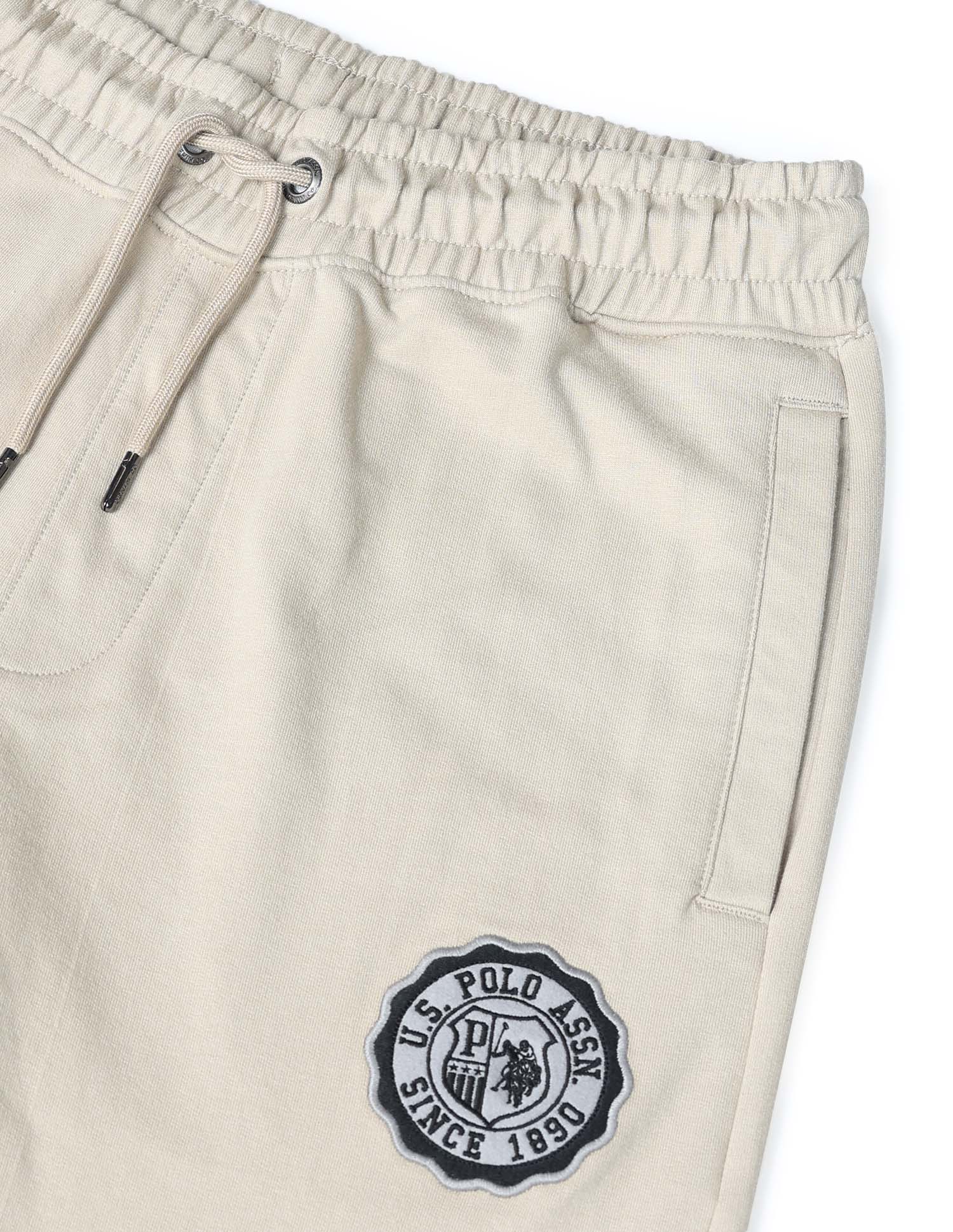Mid Rise Solid Track Pants Beige - U.S. POLO ASSN. | Large