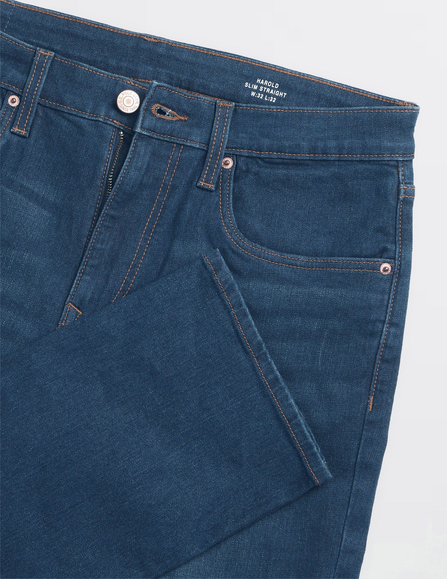 Harold Slim Straight Fit Blue Jeans Dark Indigo - U.S. Polo Assn. India | Large