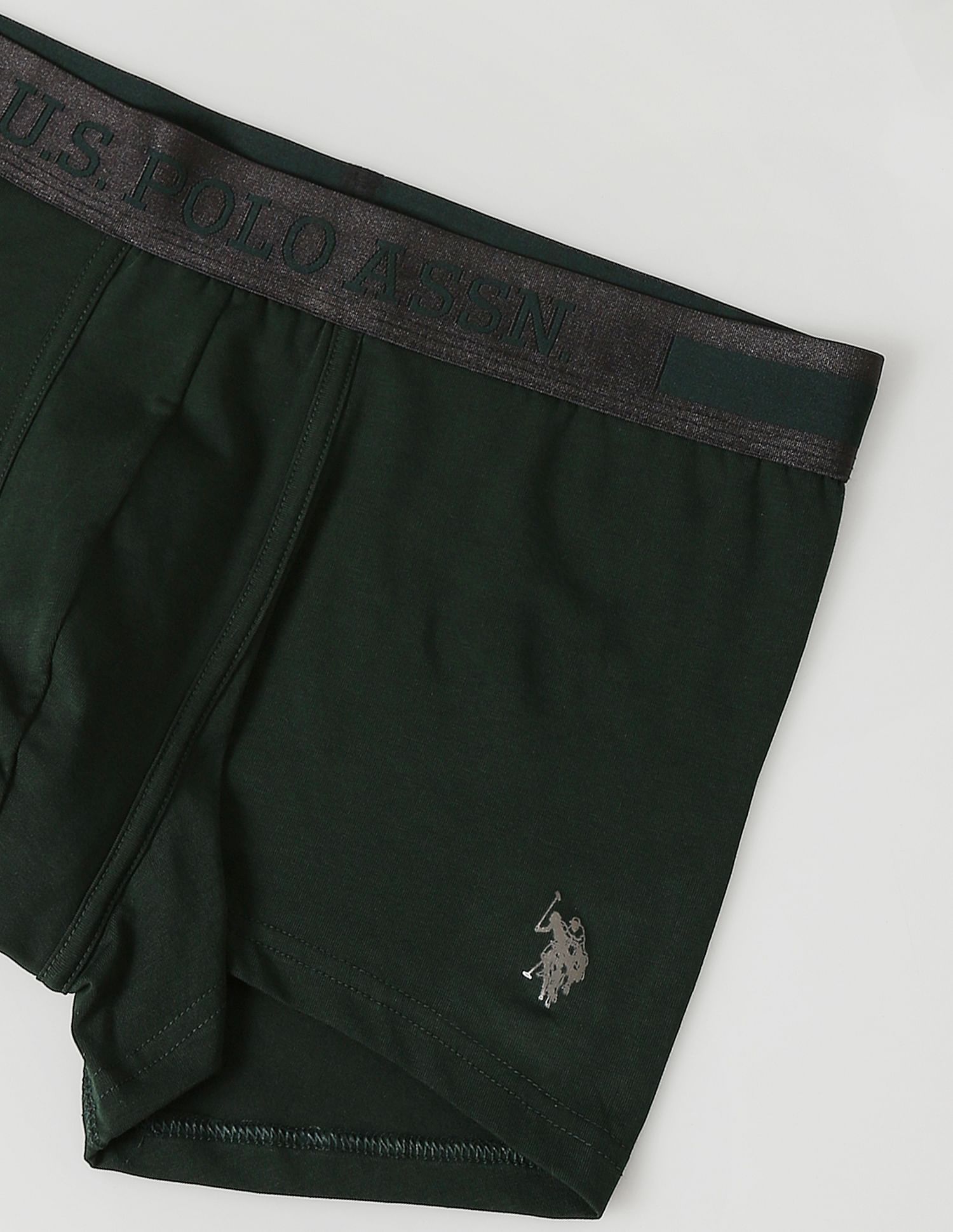 Mid Rise Solid PT001 Premium Trunks - Pack Of 1 Scarab - U.S. POLO ASSN. | Large