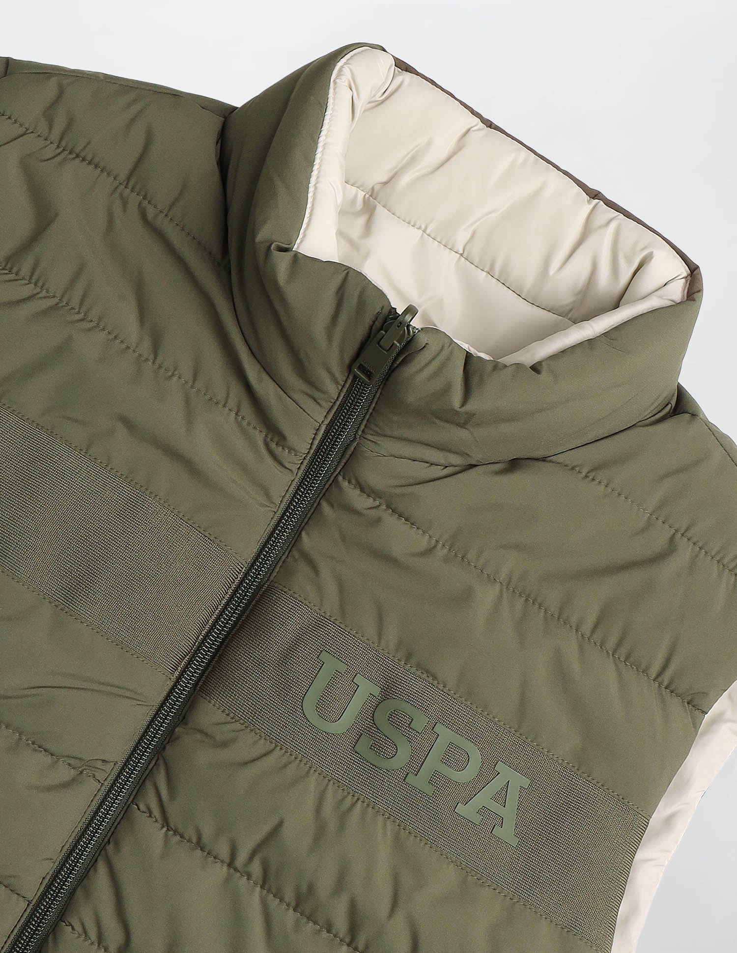 Solid Regular Fit Reversible Jacket Olive - U.S. POLO ASSN. | Large