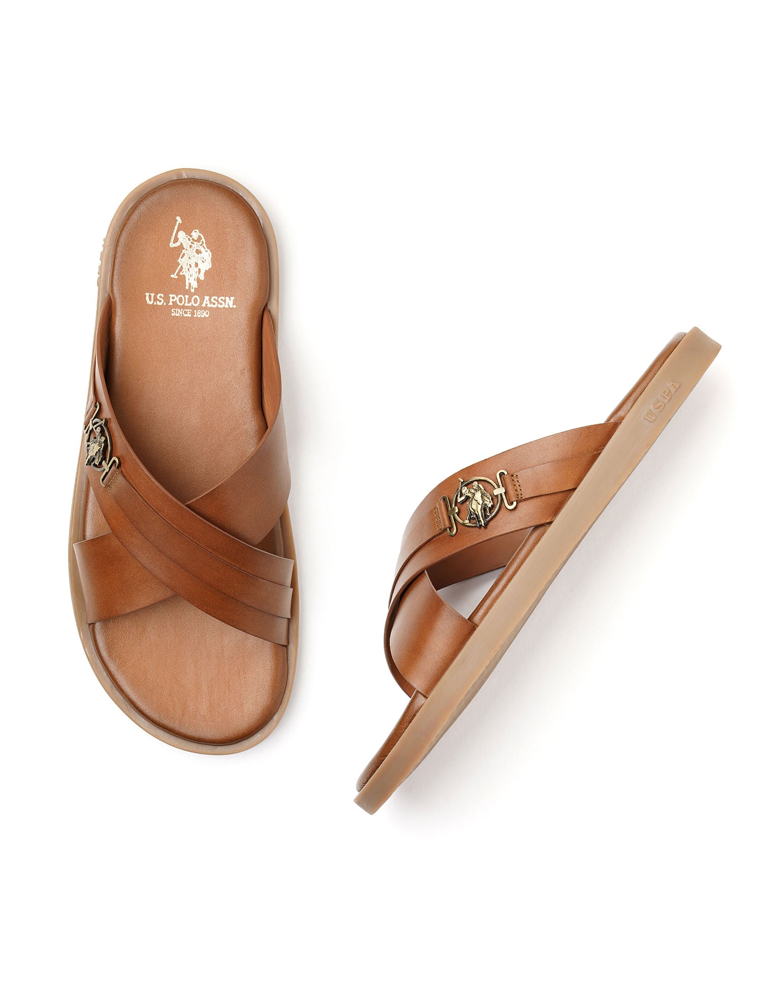 Men Strap Fran Sandals Brown - U.S. Polo Assn. India | Large