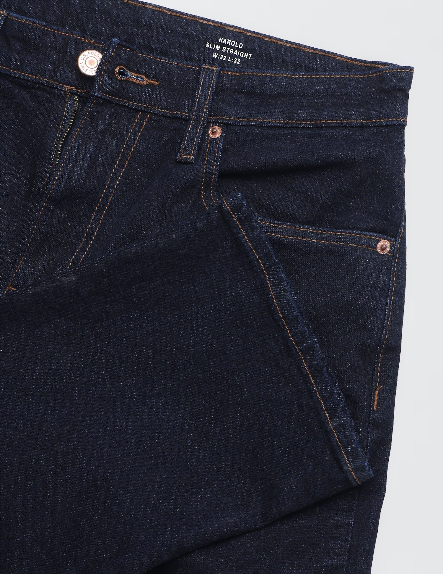 Harold Slim Straight Fit Blue Jeans Dark Indigo - U.S. Polo Assn. India | Large