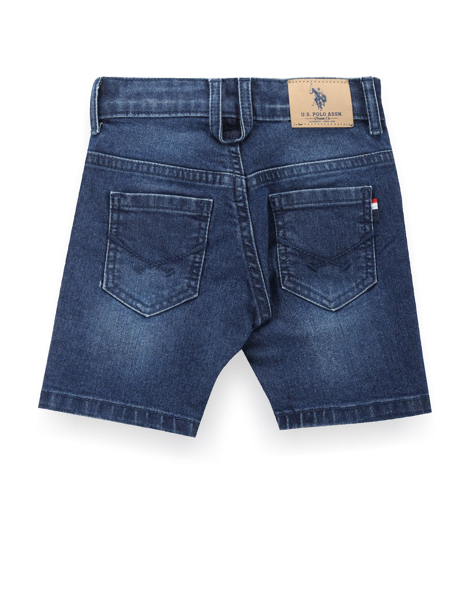 Boys Dark Wash Denim Shorts Dark Blue - U.S. POLO ASSN. | Large