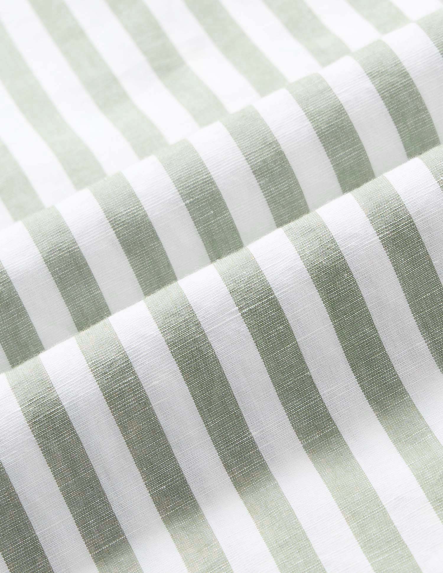 Pacho X Vertical Stripe Cotton Linen Shirt Light Green - U.S. POLO ASSN. | Large