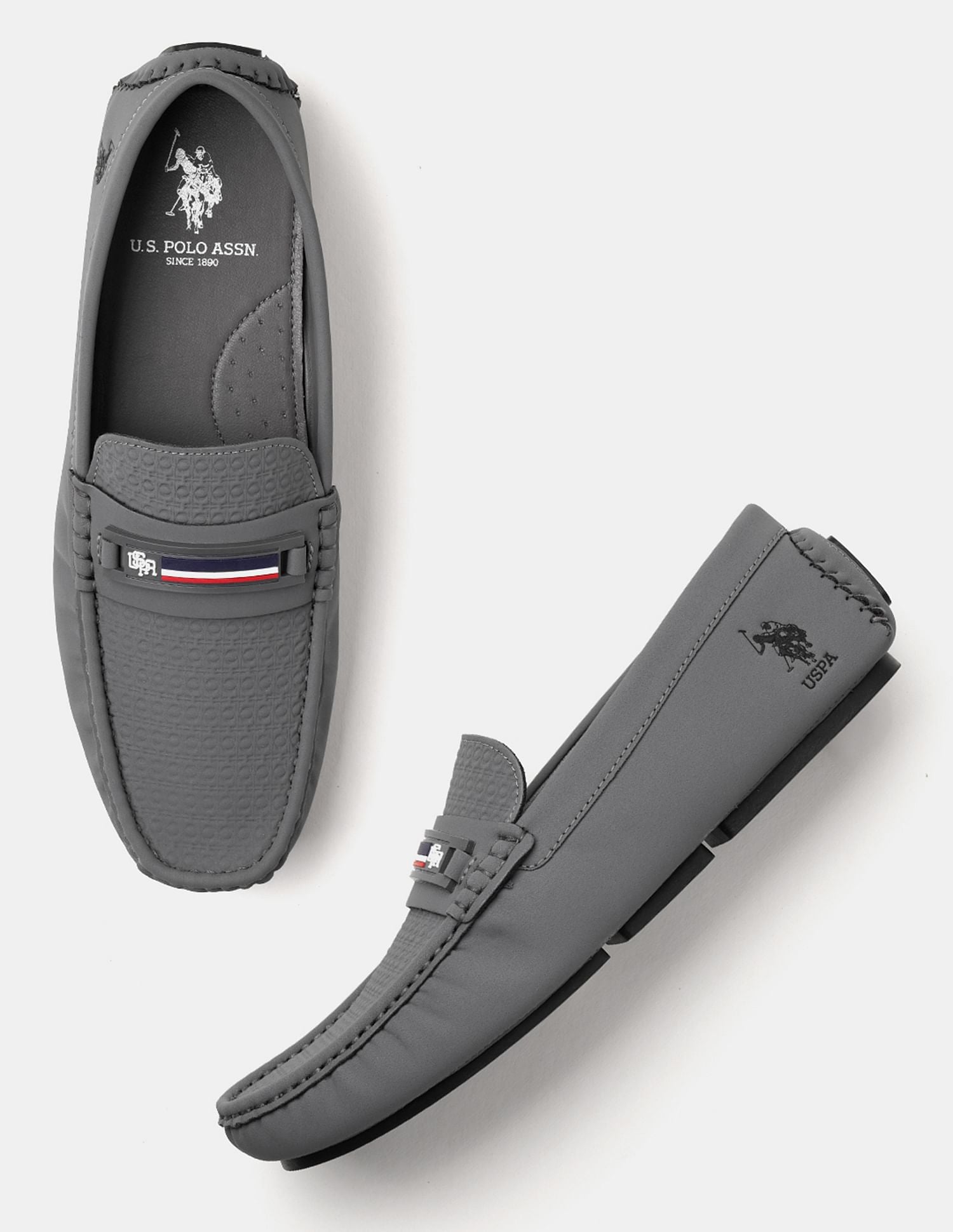 Men Teno Textured Loafer Grey - U.S. Polo Assn. India | Large