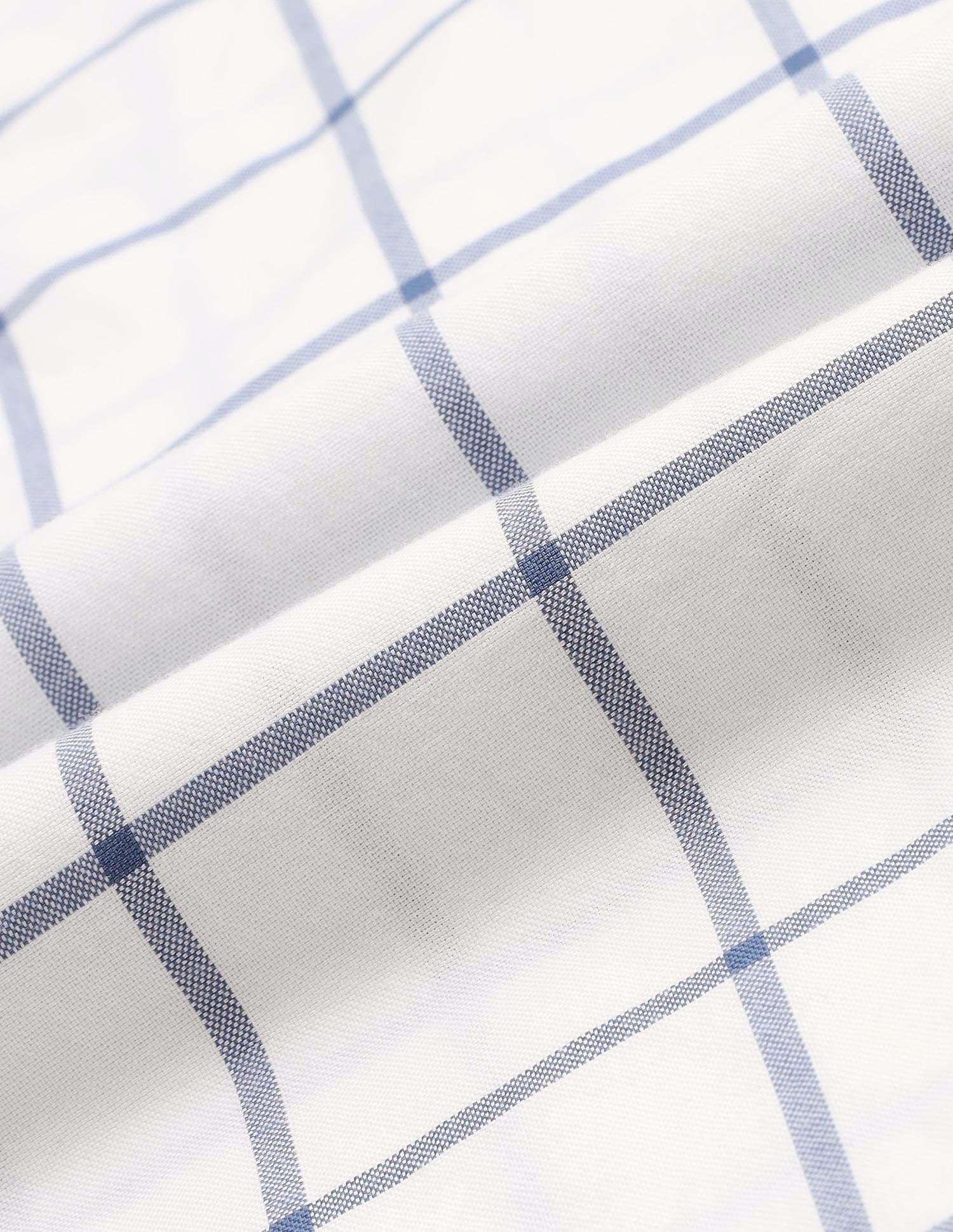 Pure Cotton Windowpane Checked Shirt Navy - U.S. Polo Assn. India | Large