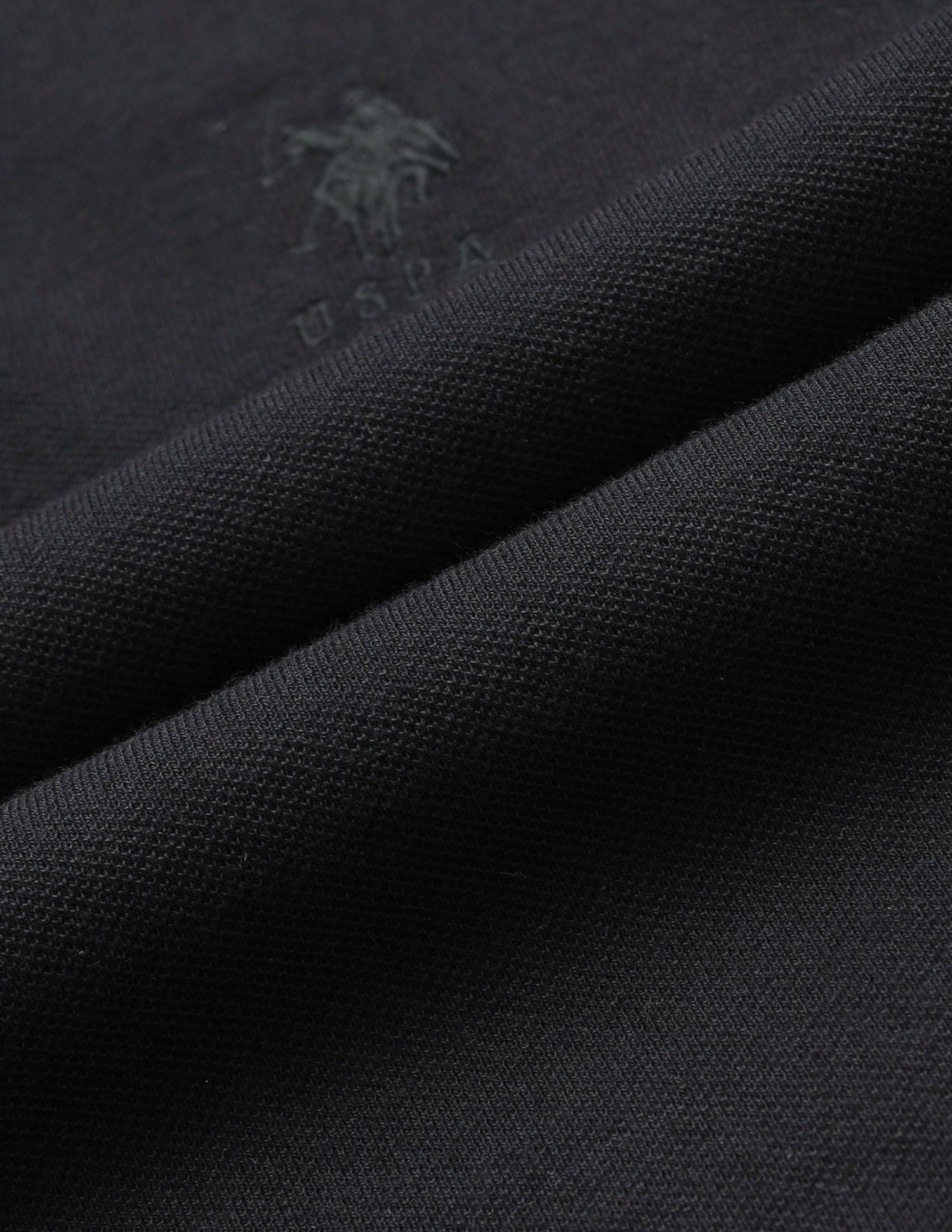 Boys Pure Cotton Solid Polo Shirt Black - U.S. POLO ASSN. | Large