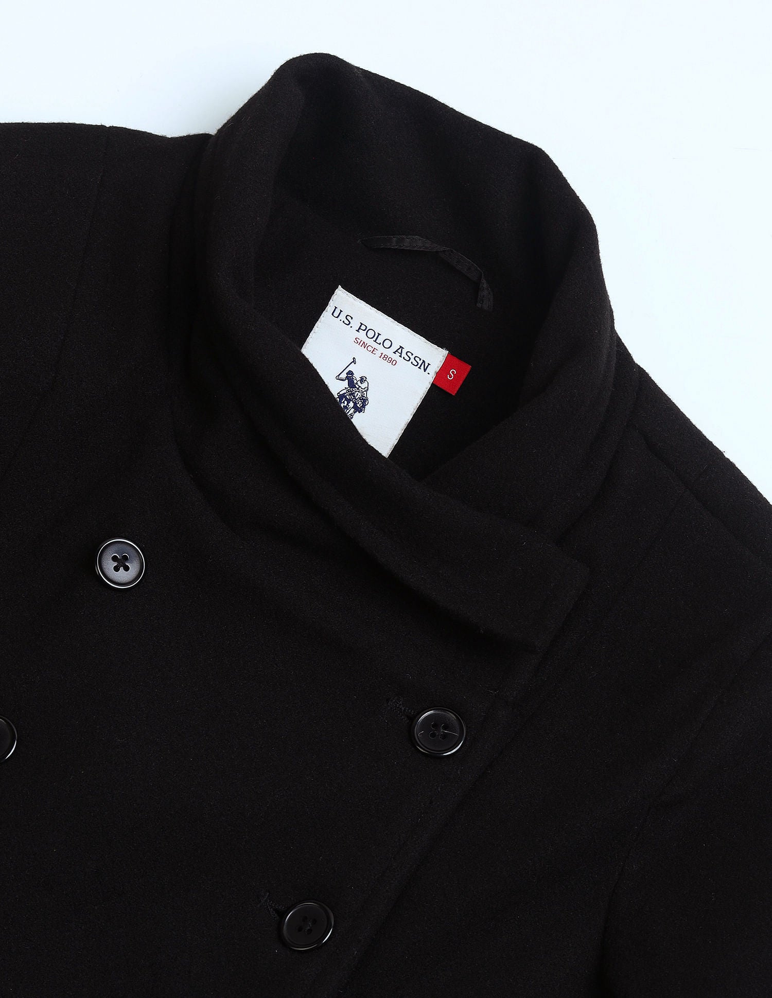 Double Breasted Felt Jacket Black - U.S. POLO ASSN. | Large