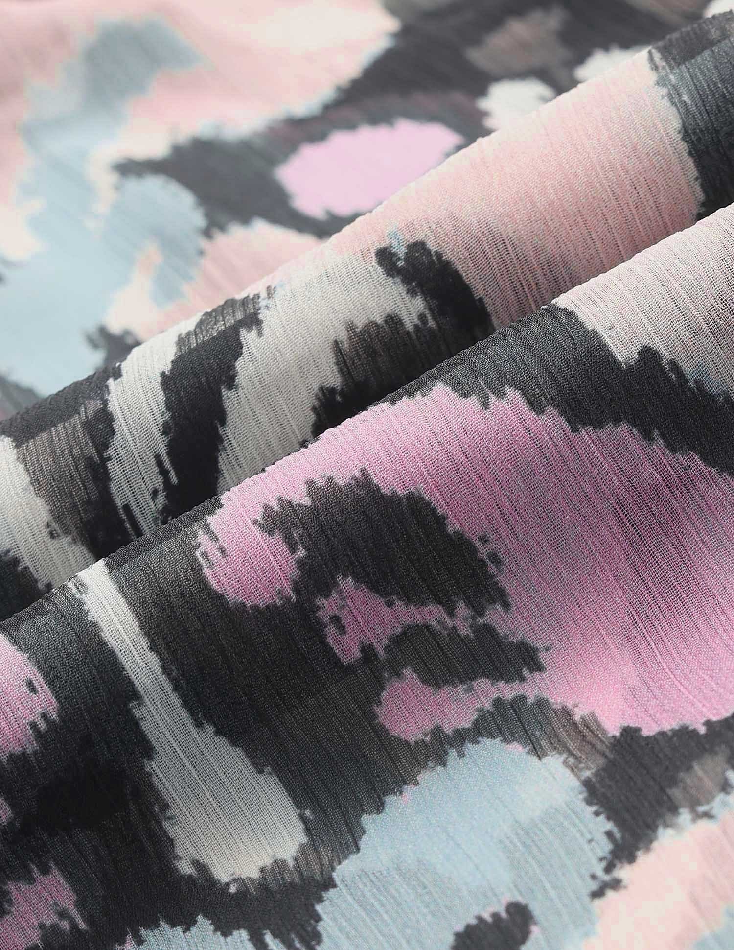 Ruffle Neck Floral Printed Top Multi-colour - U.S. POLO ASSN. | Large