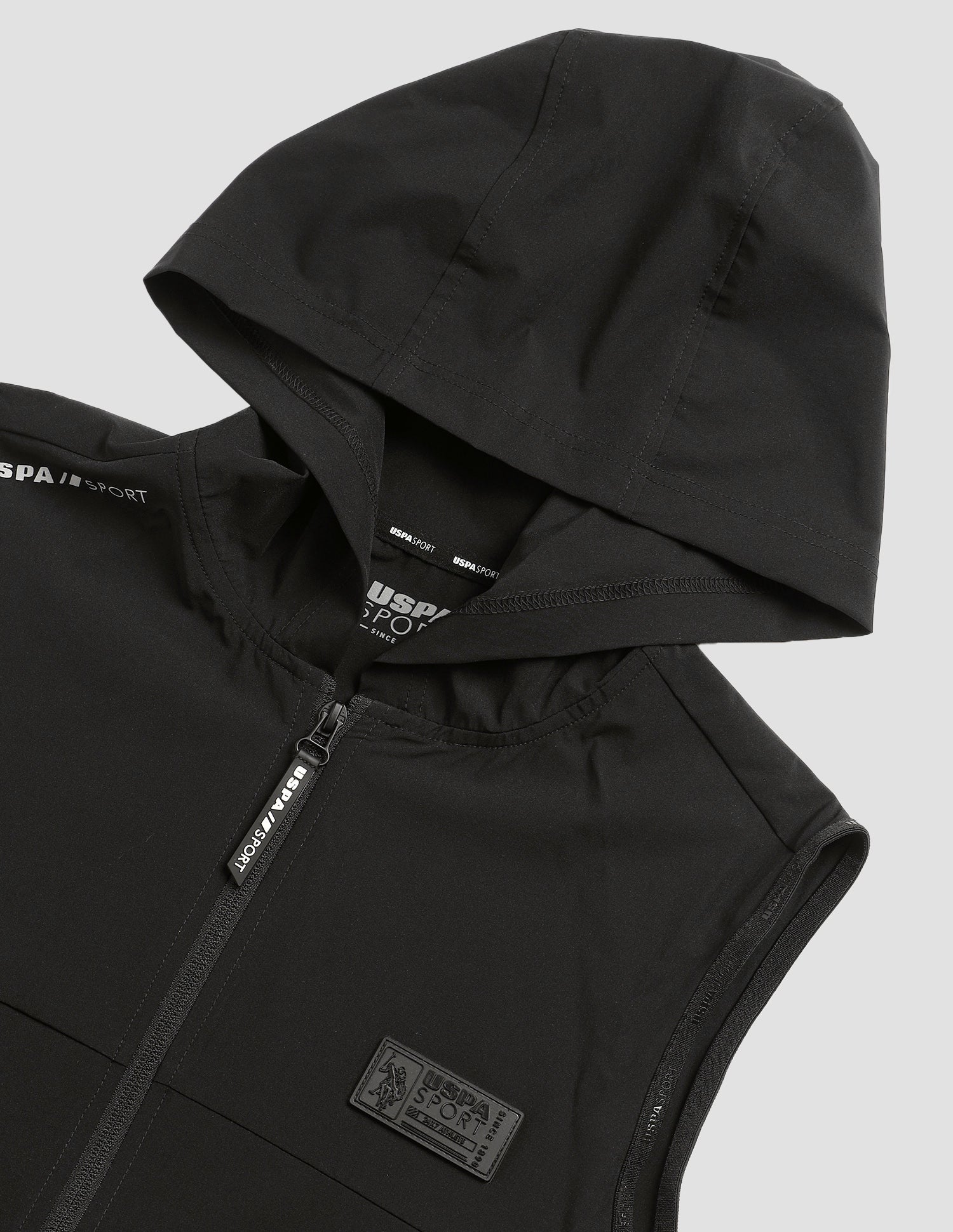 Solid Regular Fit Active Jacket Black - U.S. Polo Assn. India | Large