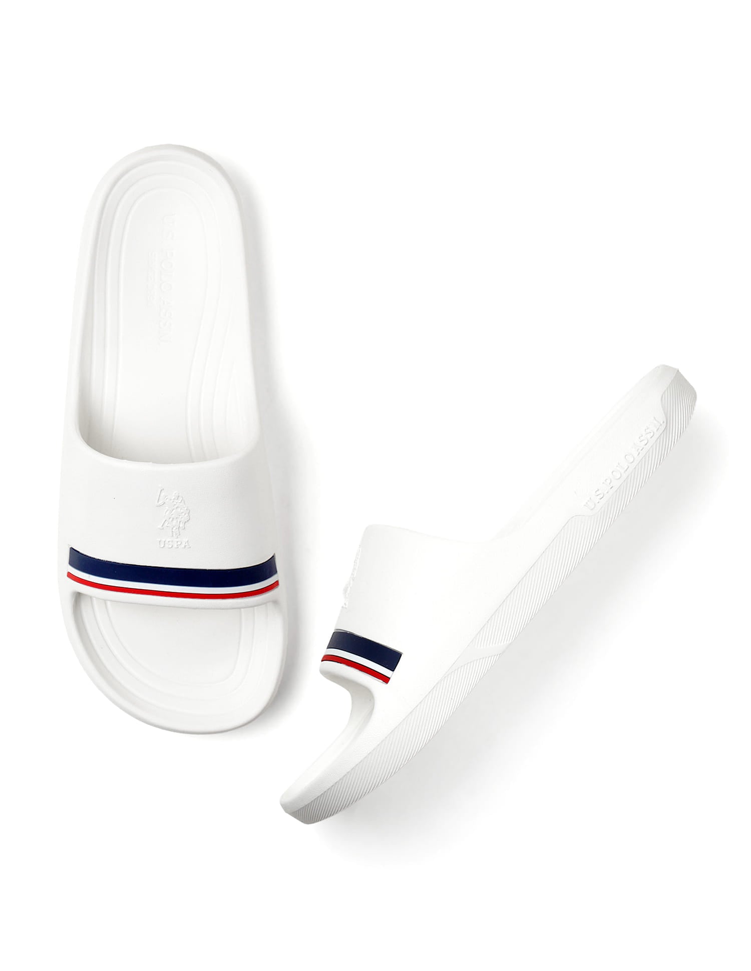 Men Easton 2.0 White Foam Walk Sliders White - U.S. Polo Assn. India | Large