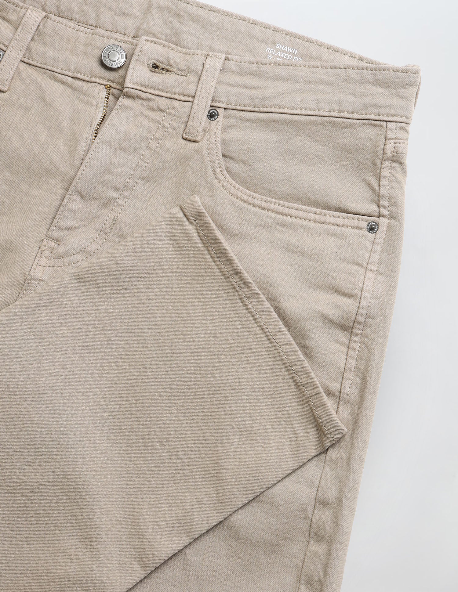 Shawn Relaxed Fit Brown Jeans Khaki - U.S. Polo Assn. India | Large