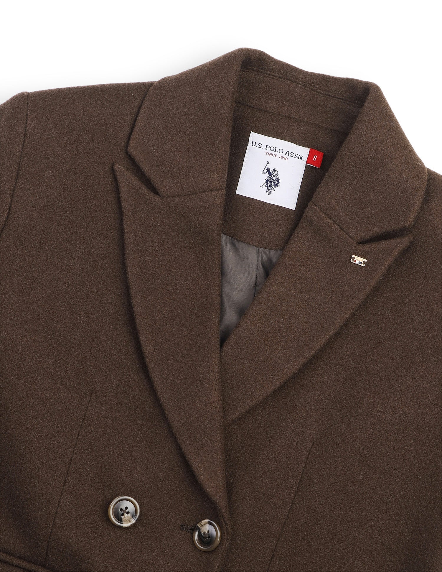 Solid Fitted Longline Jacket Brown - U.S. Polo Assn. India | Large