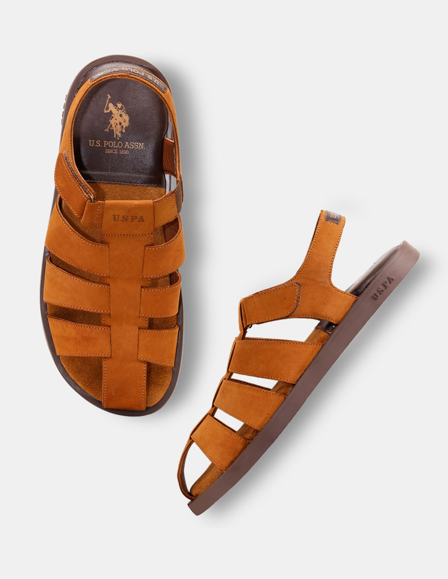 Men Sean Closed Toe Sandals Tan - U.S. POLO ASSN. | Large