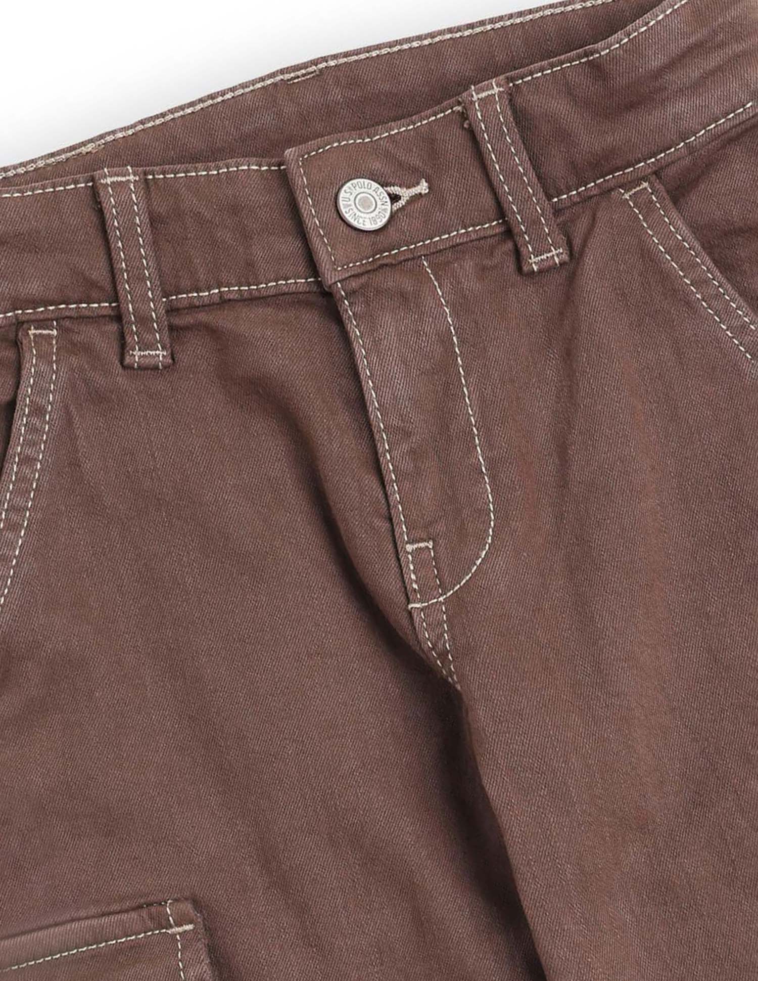 Boys Relaxed Fit Mid Rise Jeans Choco - U.S. POLO ASSN. | Large