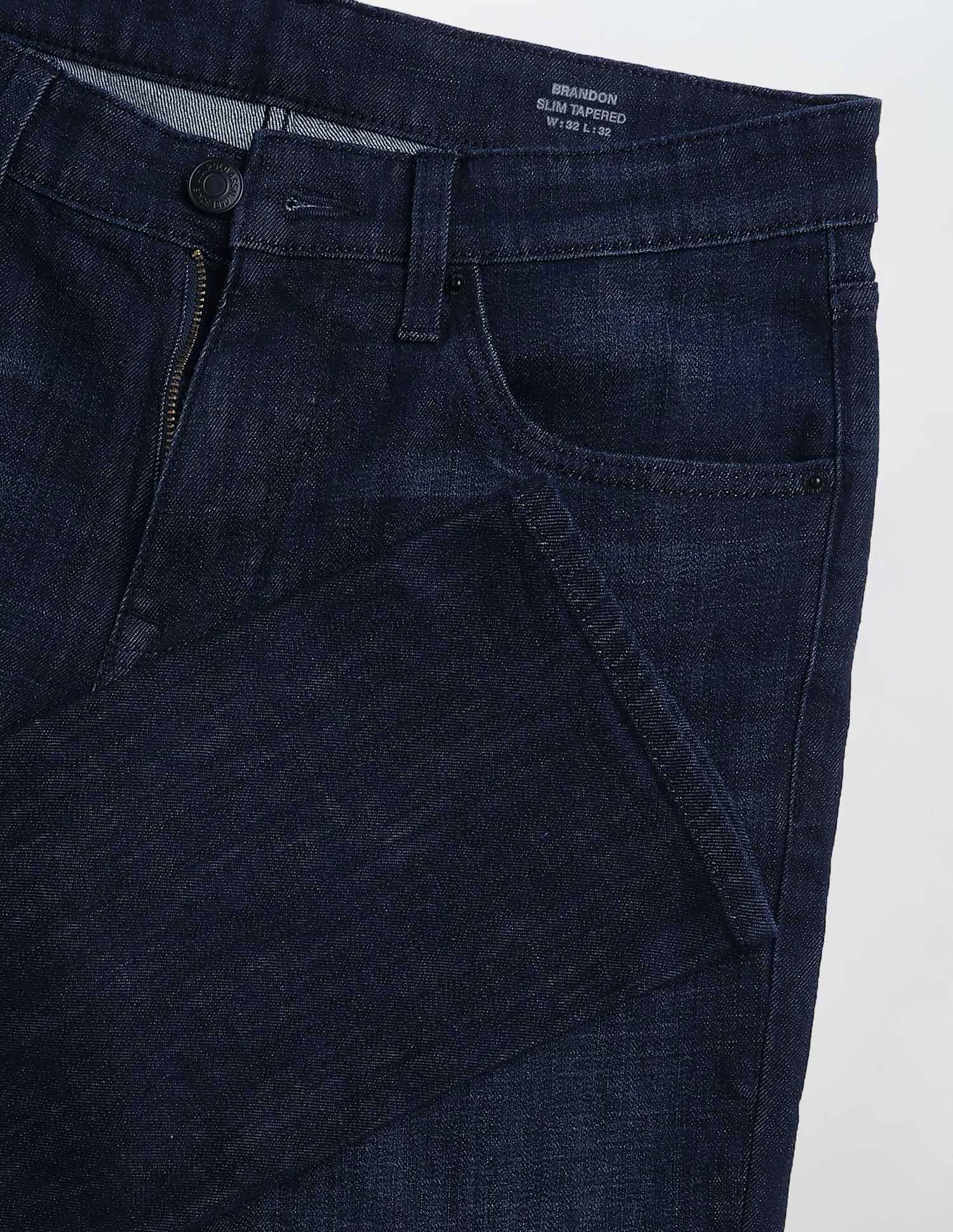 Brandon Slim Tapered Fit Blue Jeans Dark Blue - U.S. Polo Assn. India | Large